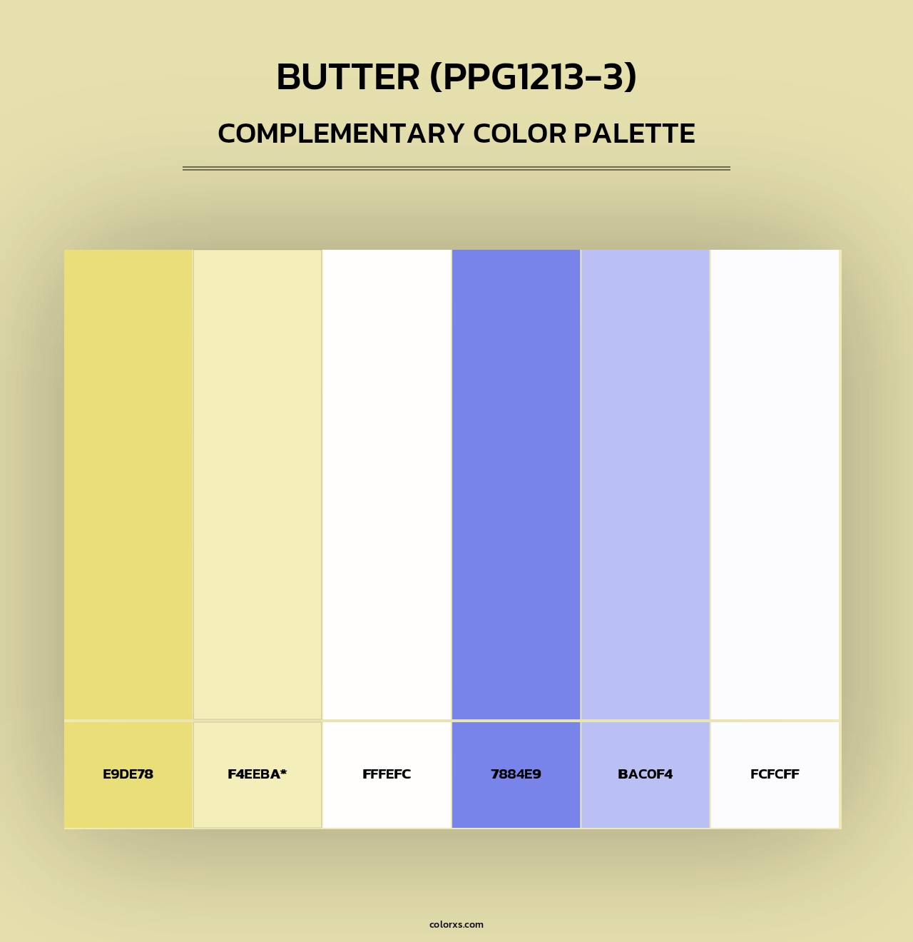 Butter (PPG1213-3) - Complementary Color Palette