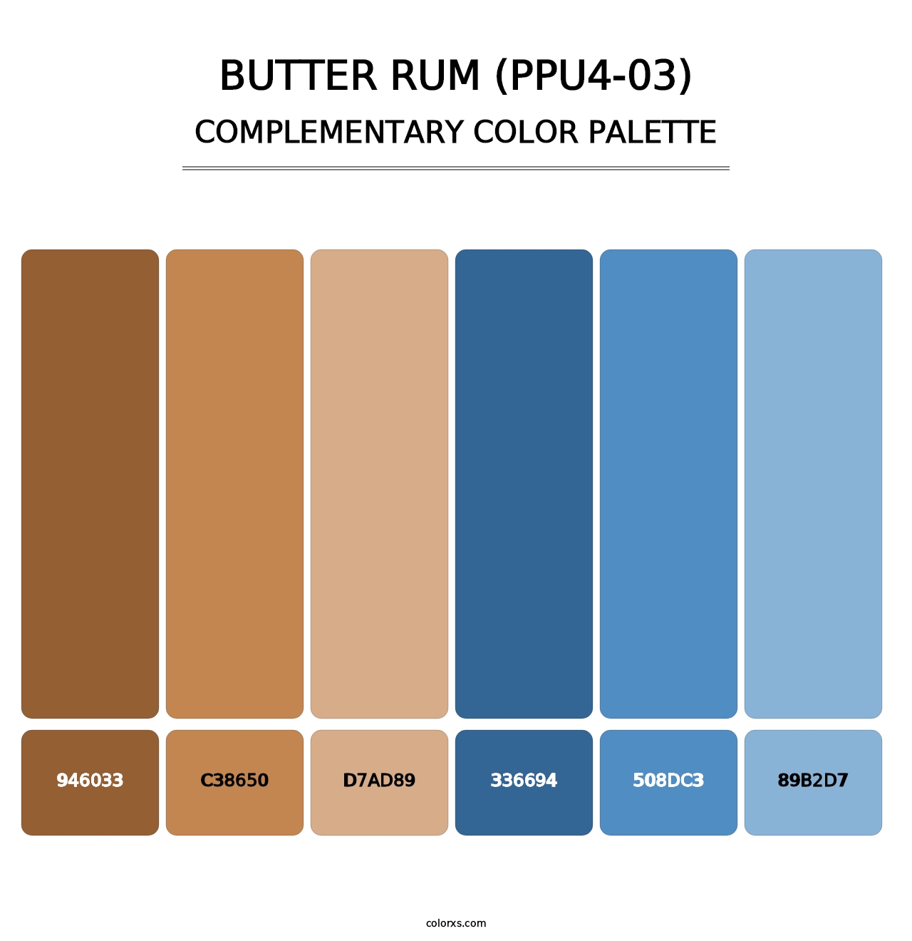 Butter Rum (PPU4-03) - Complementary Color Palette