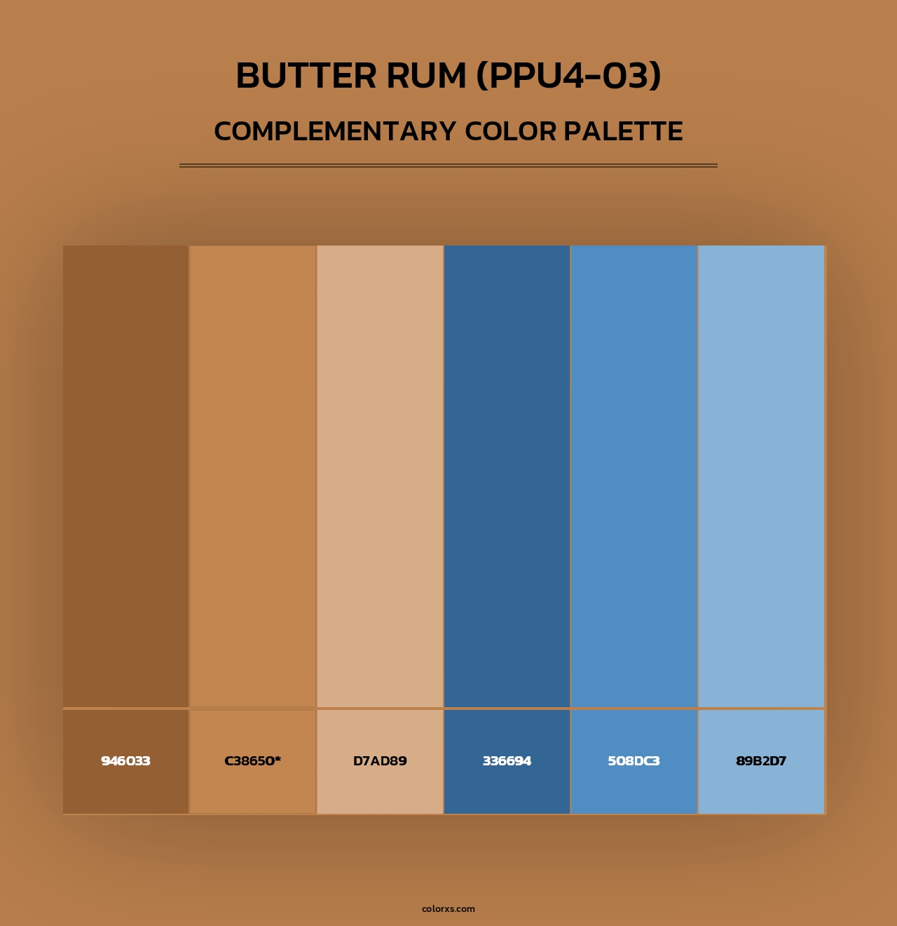 Butter Rum (PPU4-03) - Complementary Color Palette