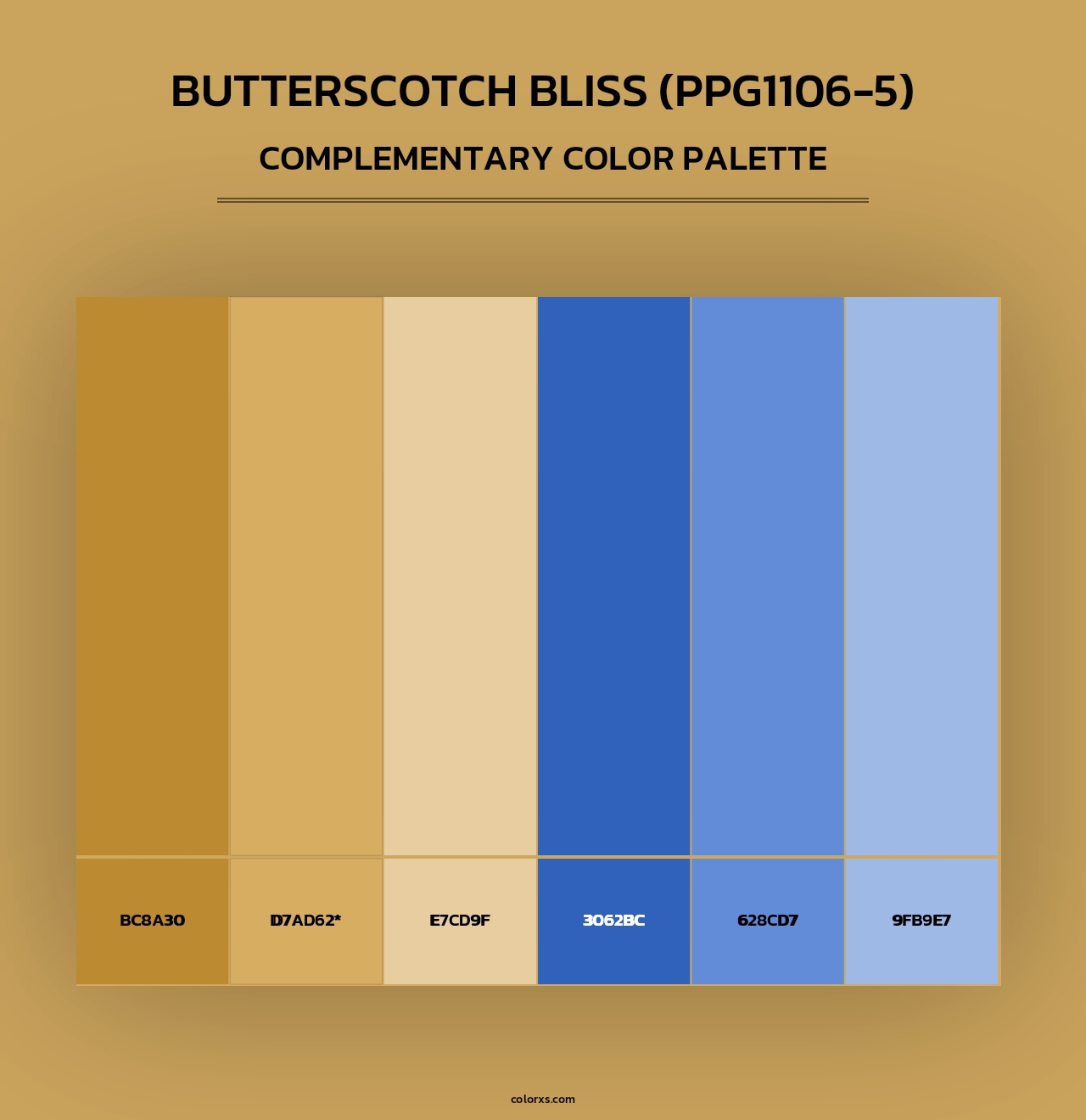 Butterscotch Bliss (PPG1106-5) - Complementary Color Palette
