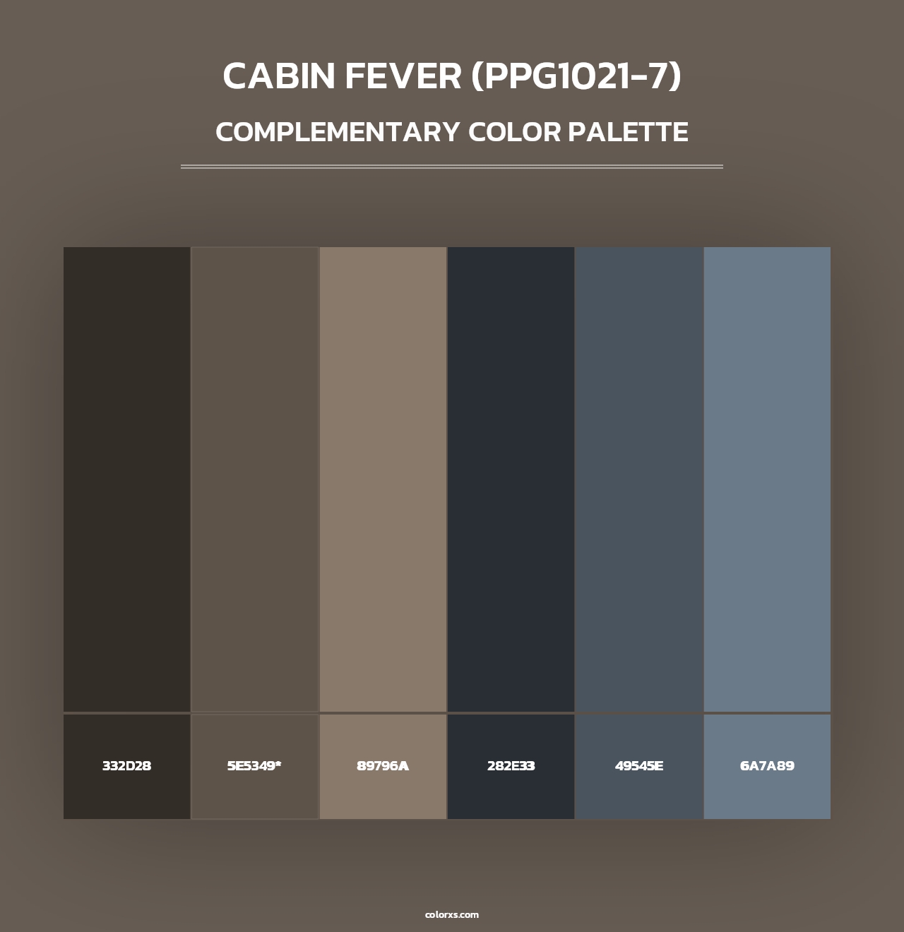 Cabin Fever (PPG1021-7) - Complementary Color Palette