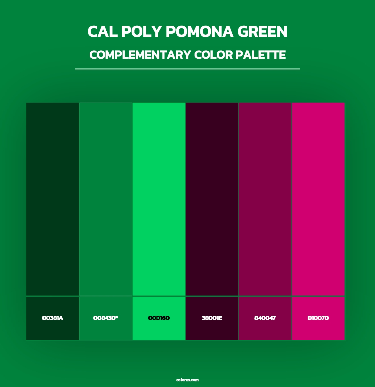 Cal Poly Pomona Green - Complementary Color Palette