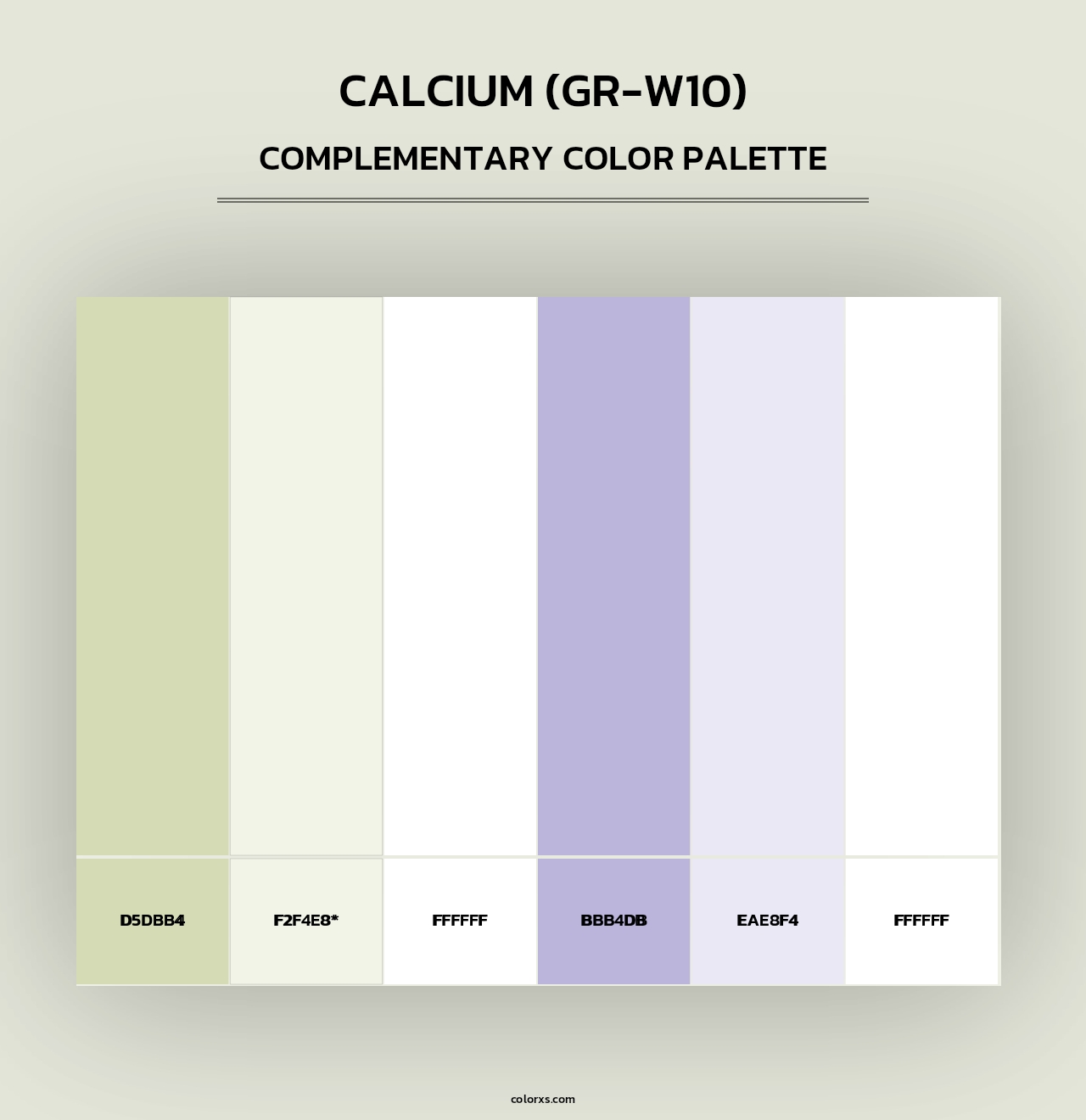 Calcium (GR-W10) - Complementary Color Palette