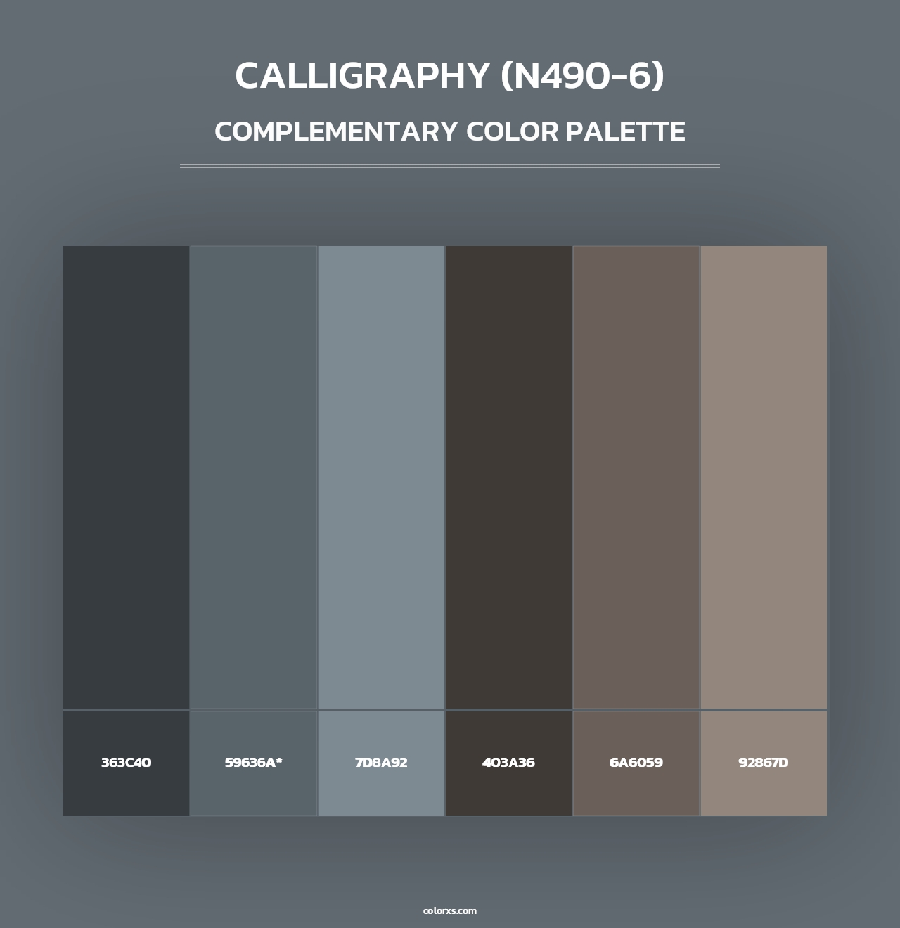 Calligraphy (N490-6) - Complementary Color Palette