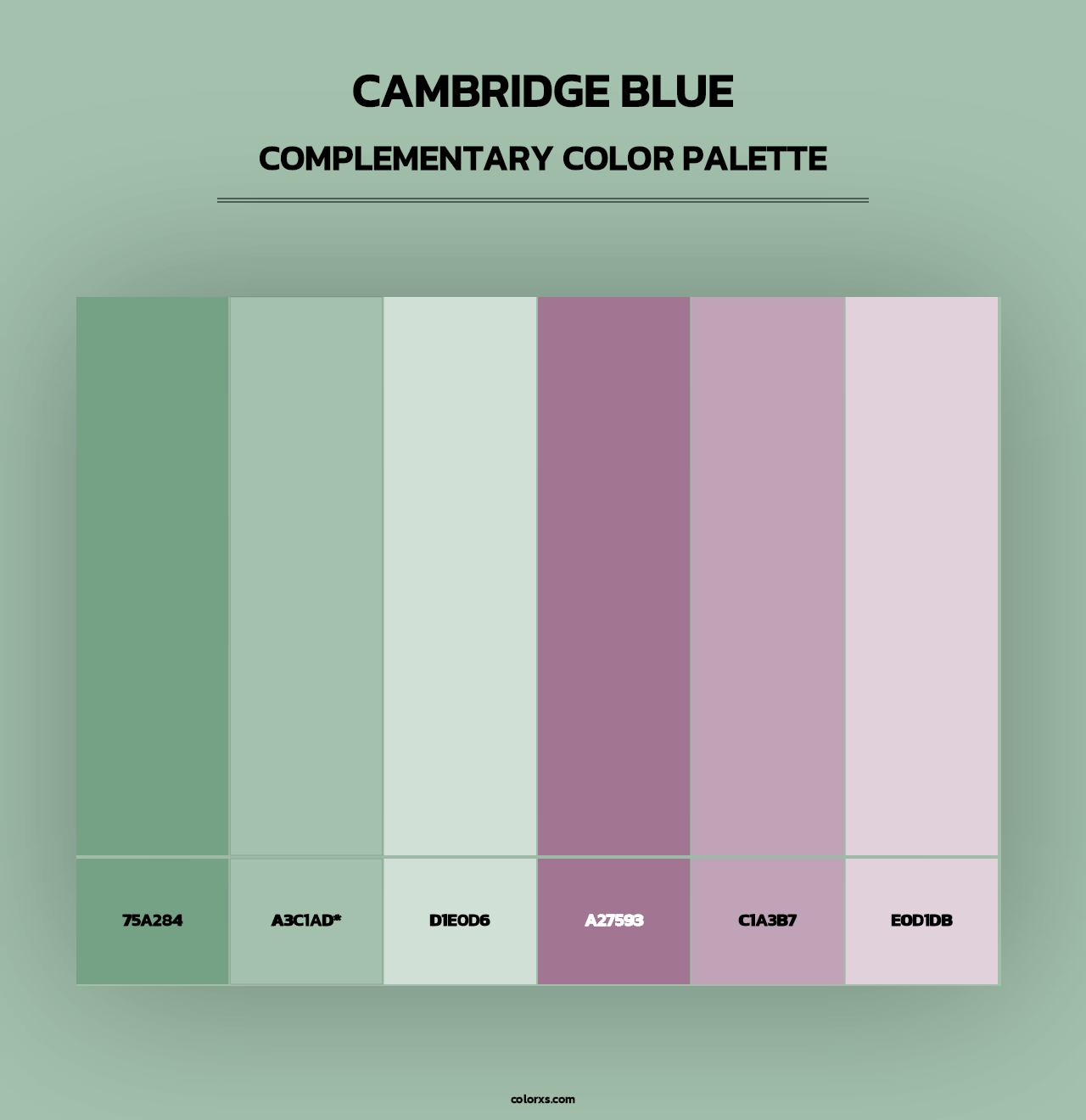 Cambridge Blue - Complementary Color Palette