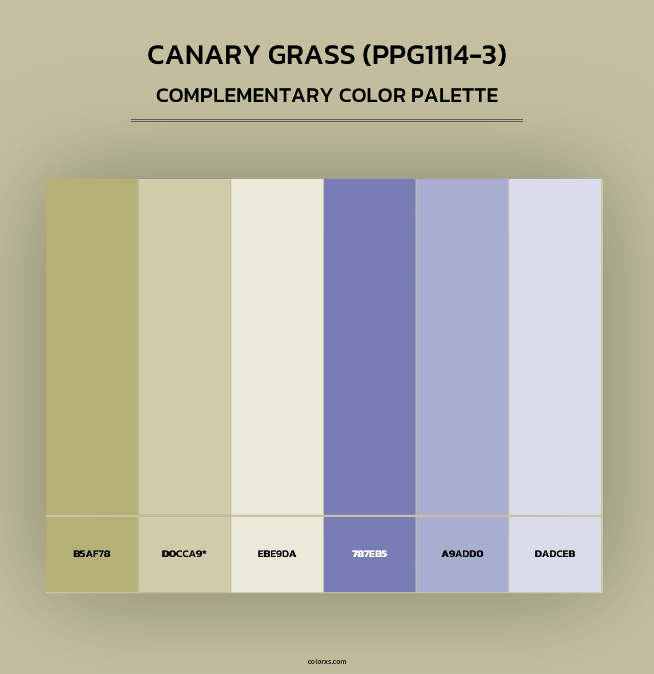 Canary Grass (PPG1114-3) - Complementary Color Palette