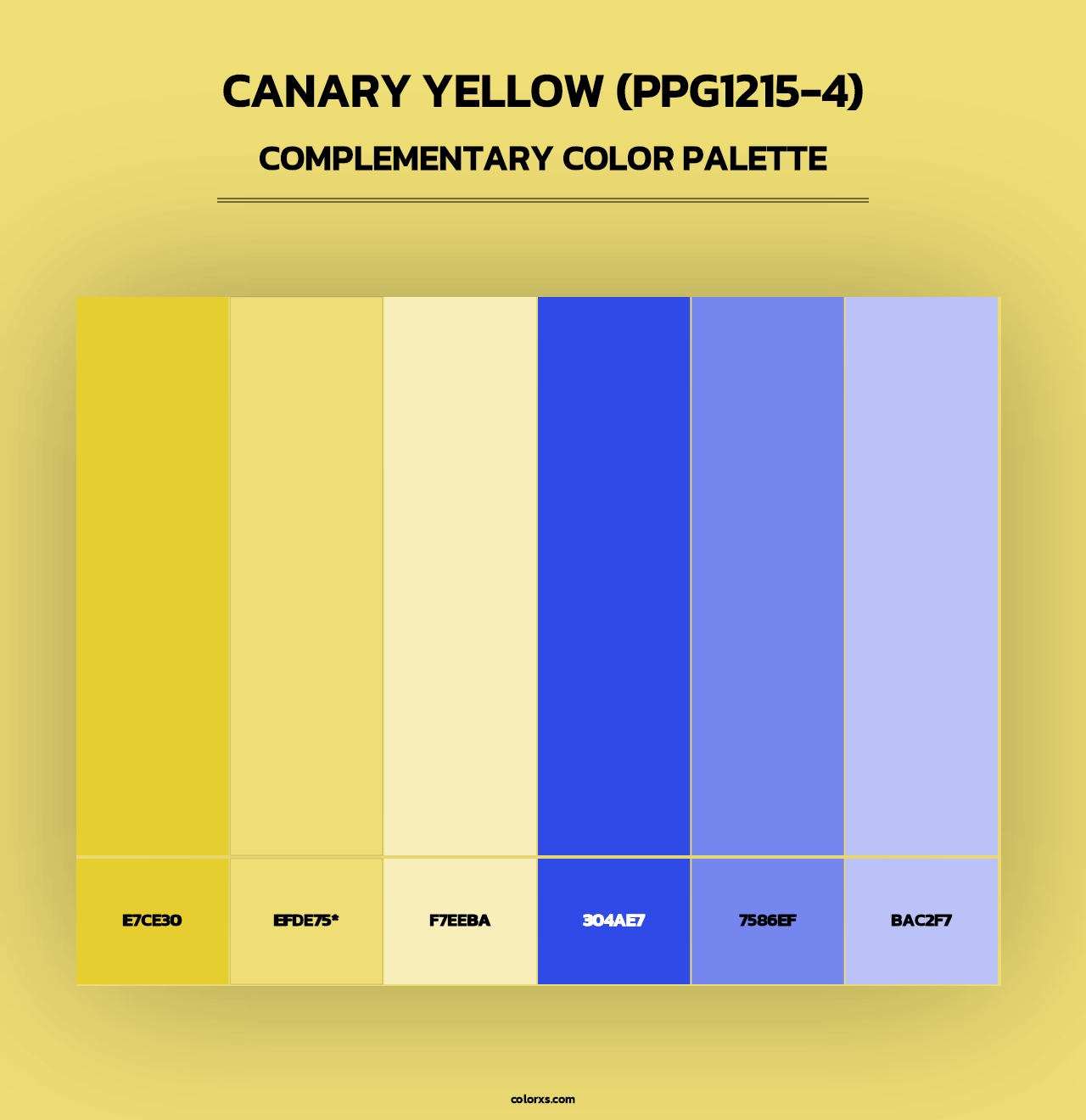 Canary Yellow (PPG1215-4) - Complementary Color Palette