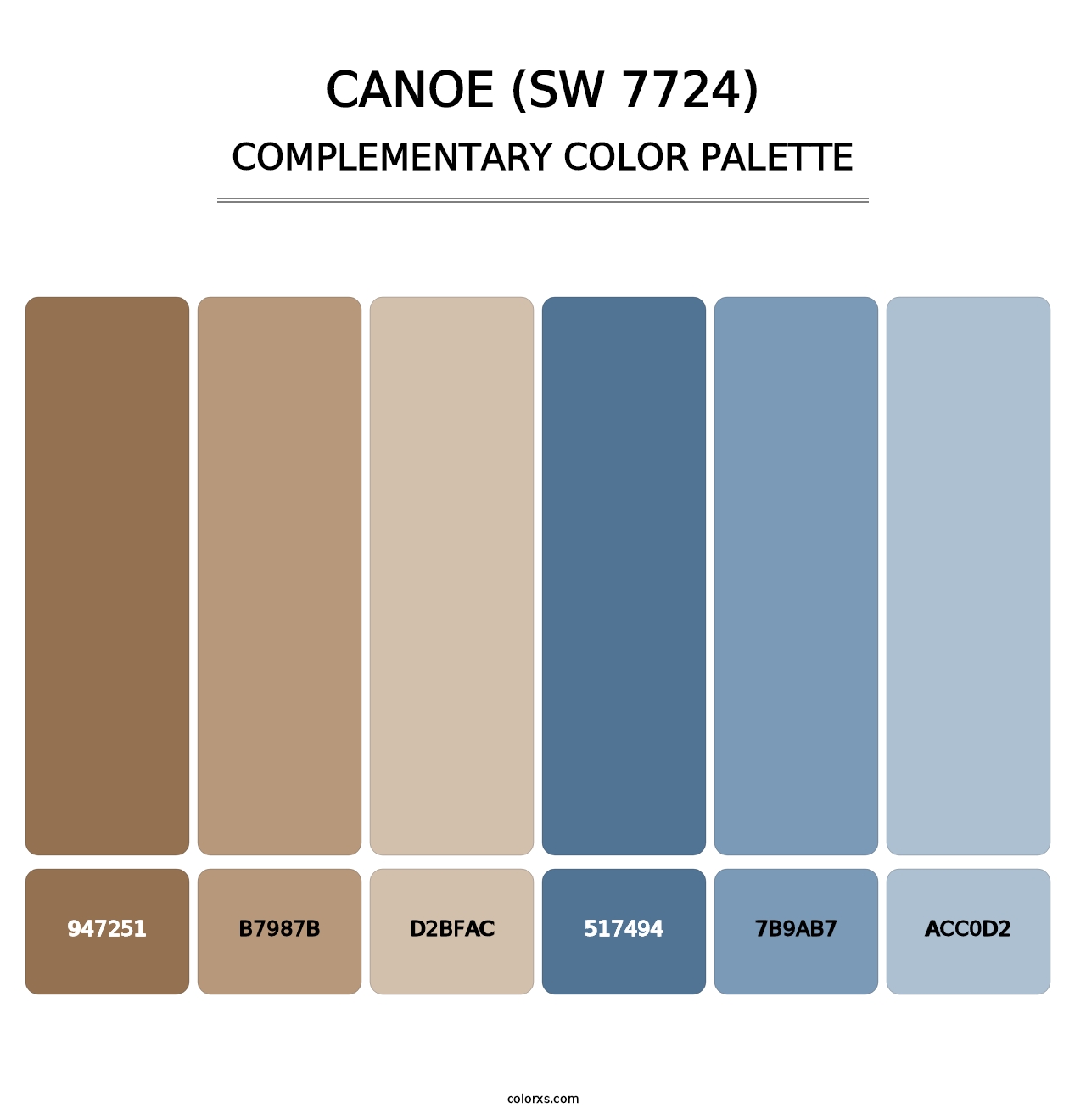 Canoe (SW 7724) - Complementary Color Palette