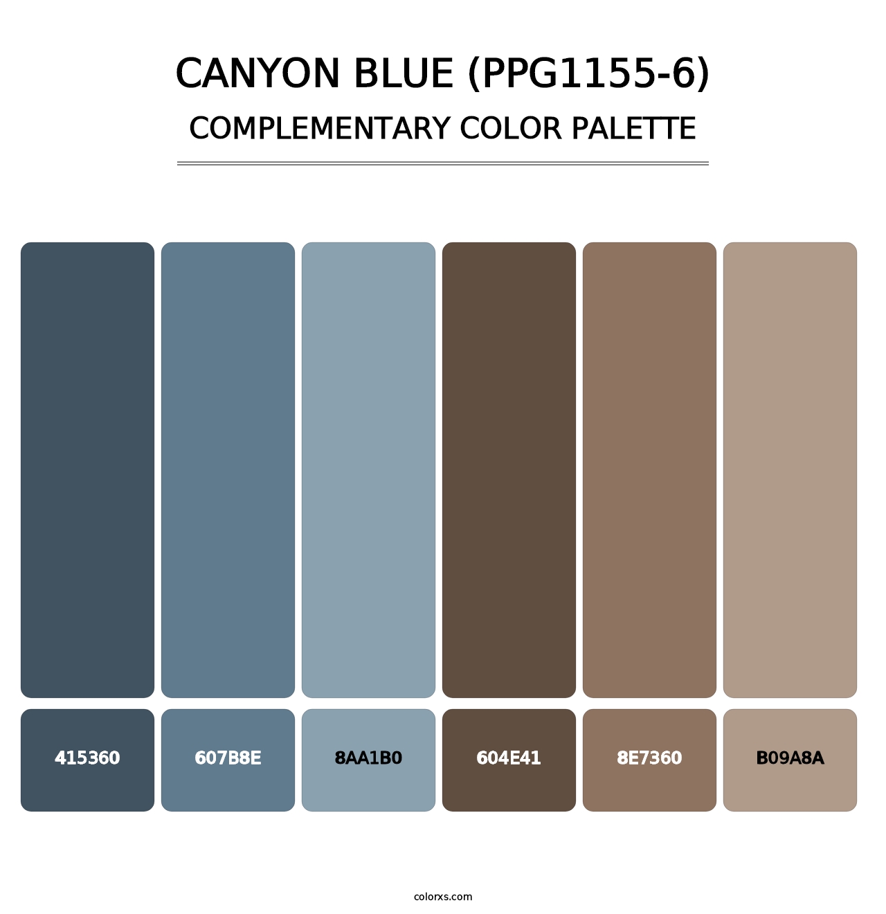 Canyon Blue (PPG1155-6) - Complementary Color Palette