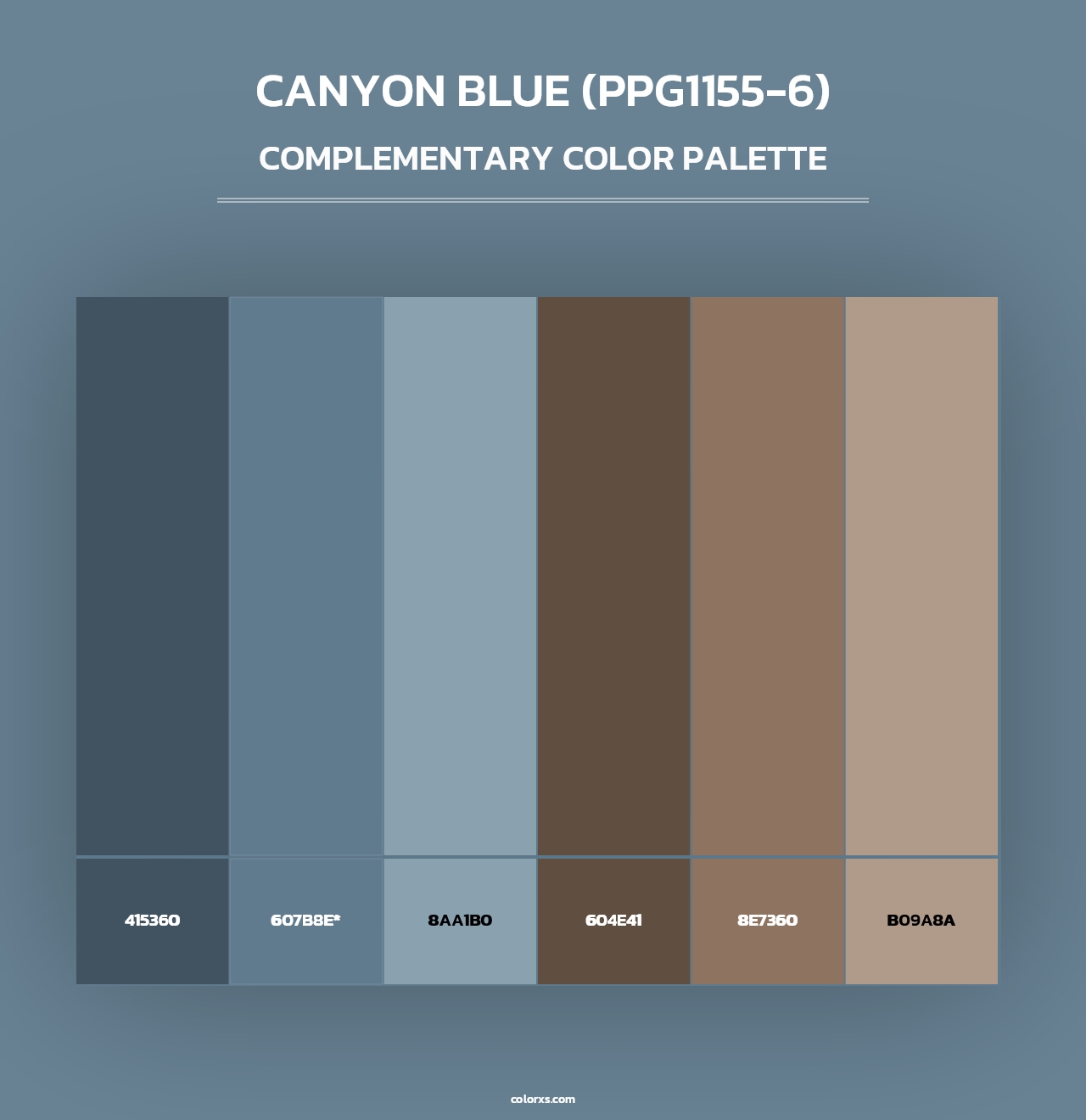Canyon Blue (PPG1155-6) - Complementary Color Palette