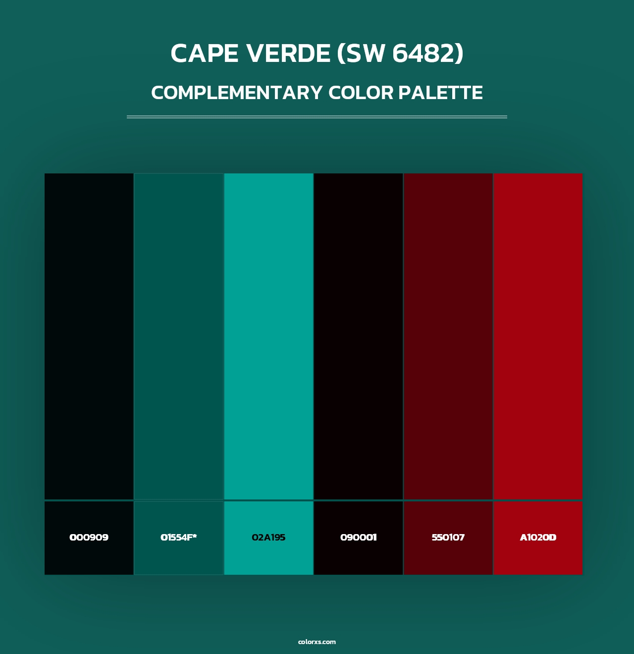 Cape Verde (SW 6482) - Complementary Color Palette