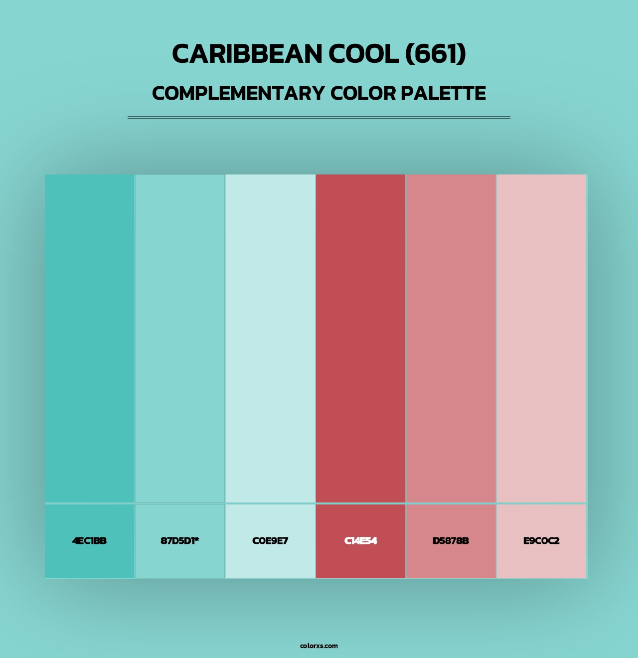 Caribbean Cool (661) - Complementary Color Palette