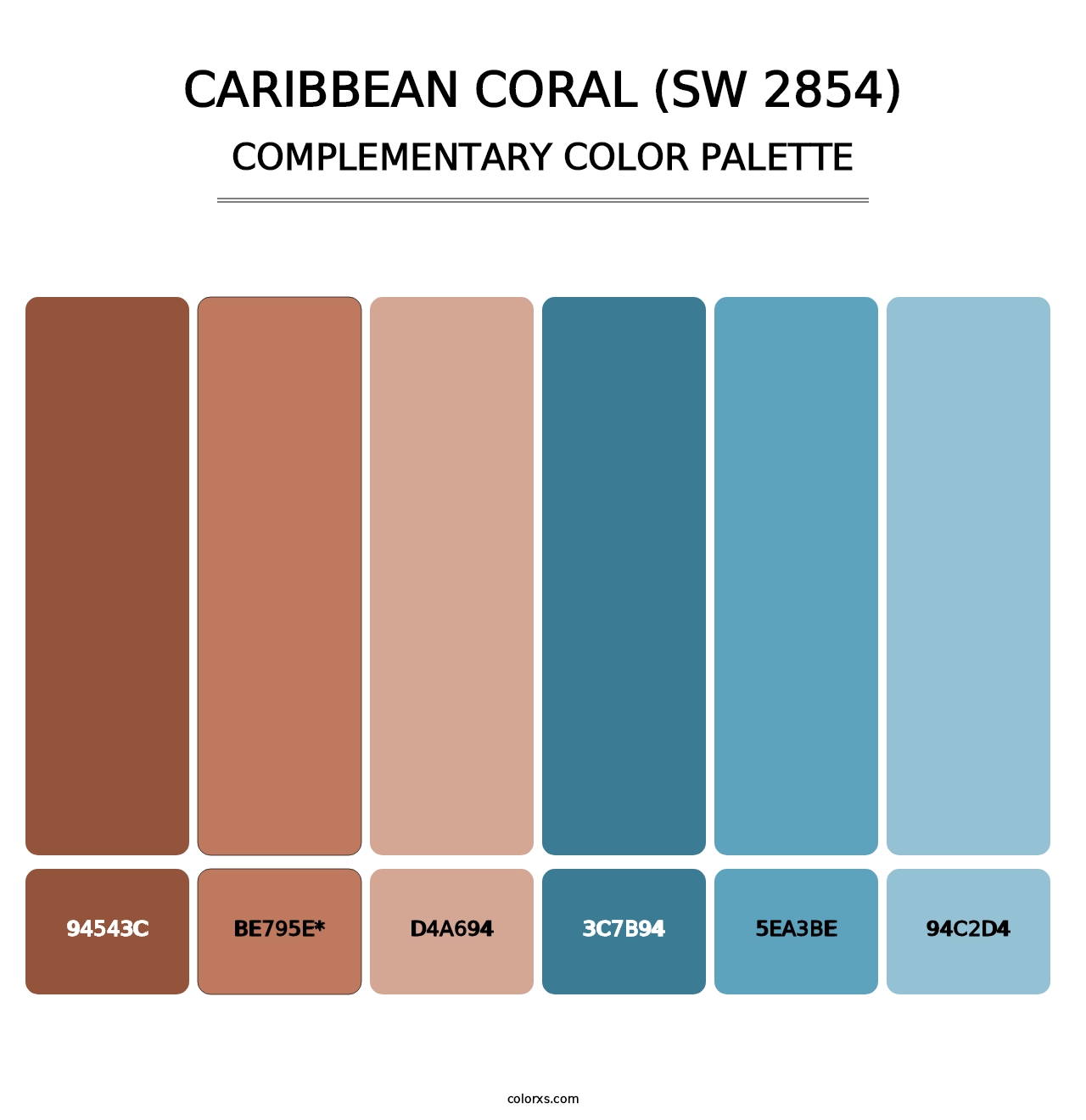 Caribbean Coral (SW 2854) - Complementary Color Palette