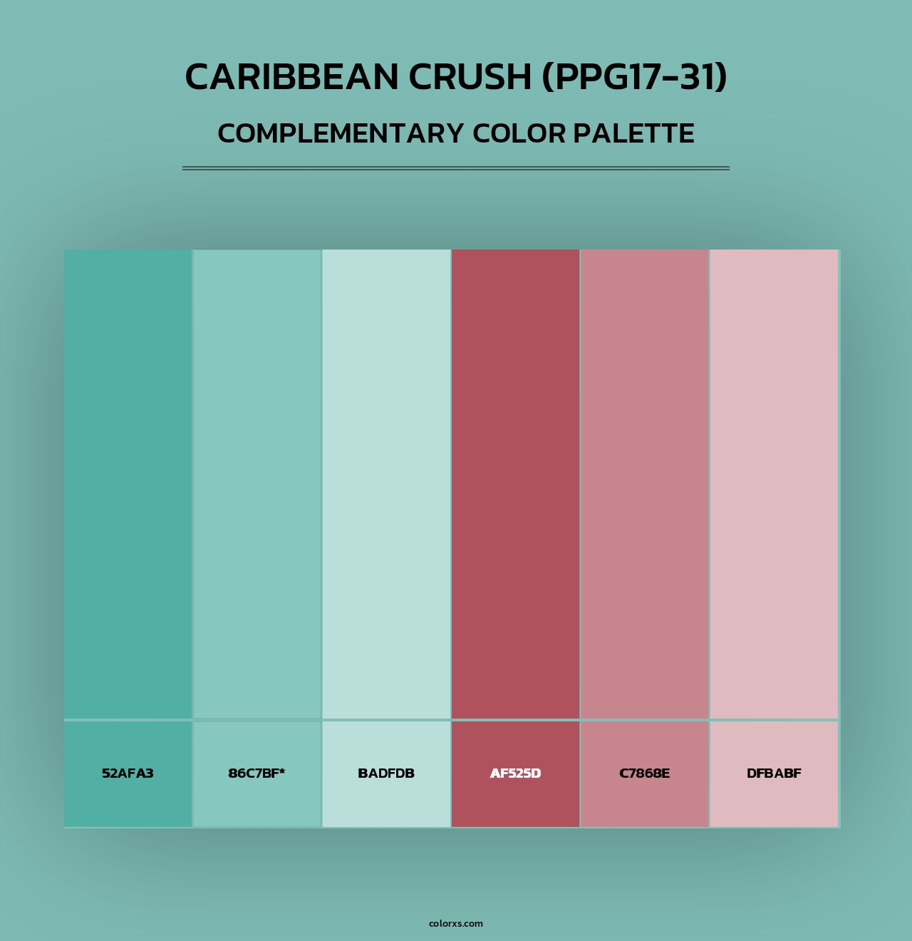 Caribbean Crush (PPG17-31) - Complementary Color Palette