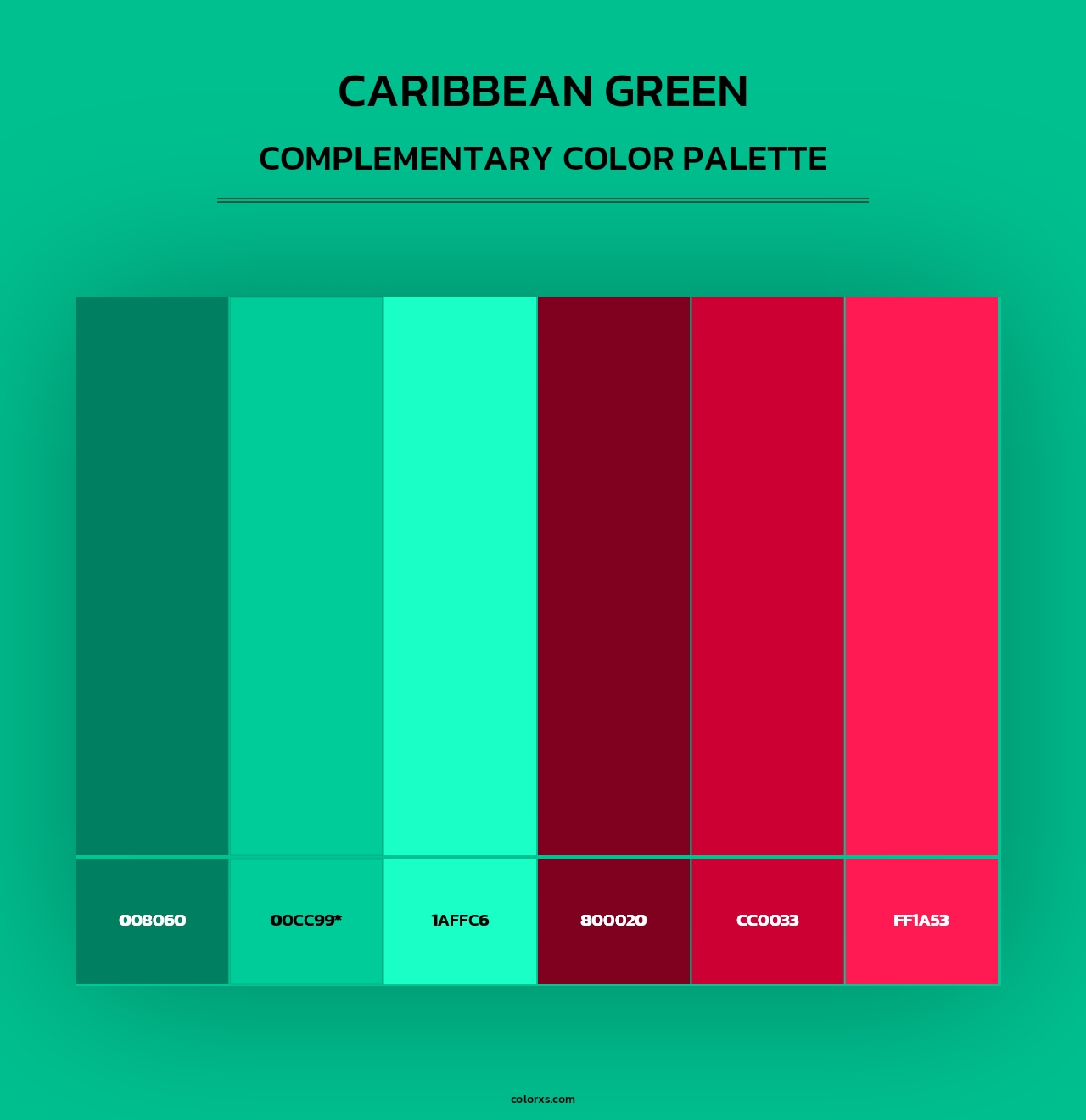 Caribbean green - Complementary Color Palette