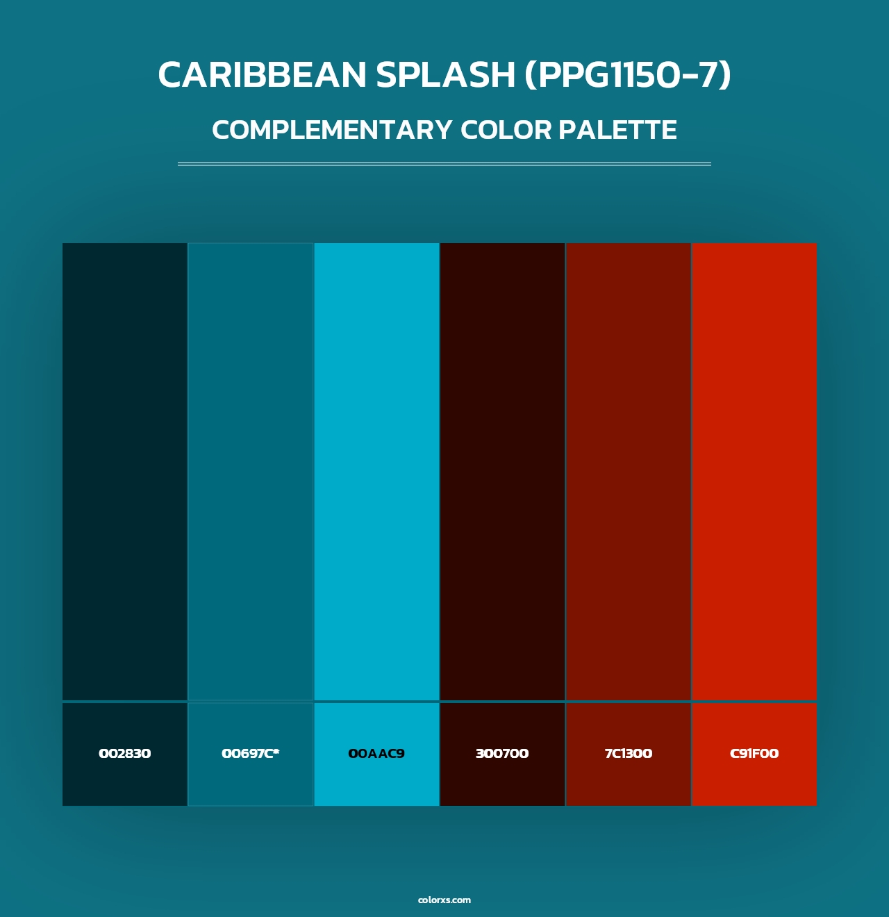 Caribbean Splash (PPG1150-7) - Complementary Color Palette