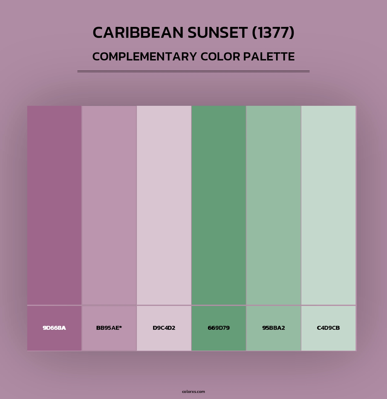 Caribbean Sunset (1377) - Complementary Color Palette