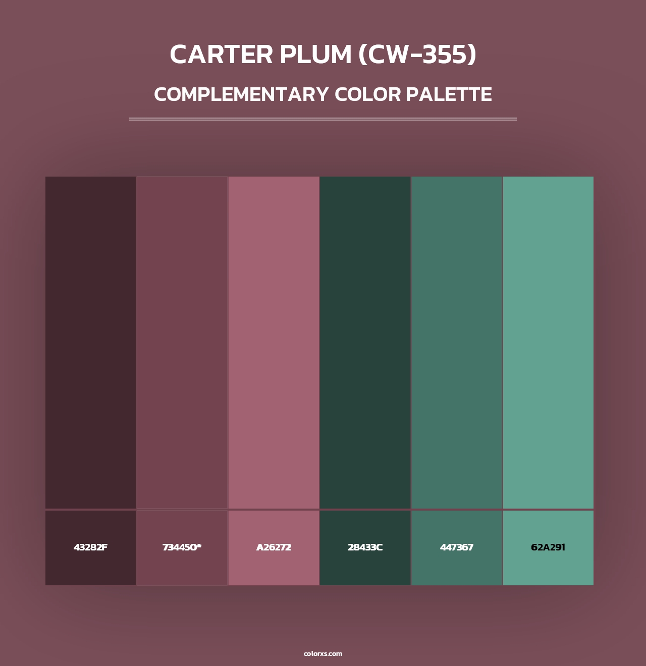 Carter Plum (CW-355) - Complementary Color Palette