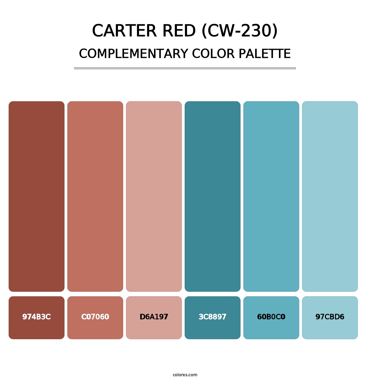 Carter Red (CW-230) - Complementary Color Palette