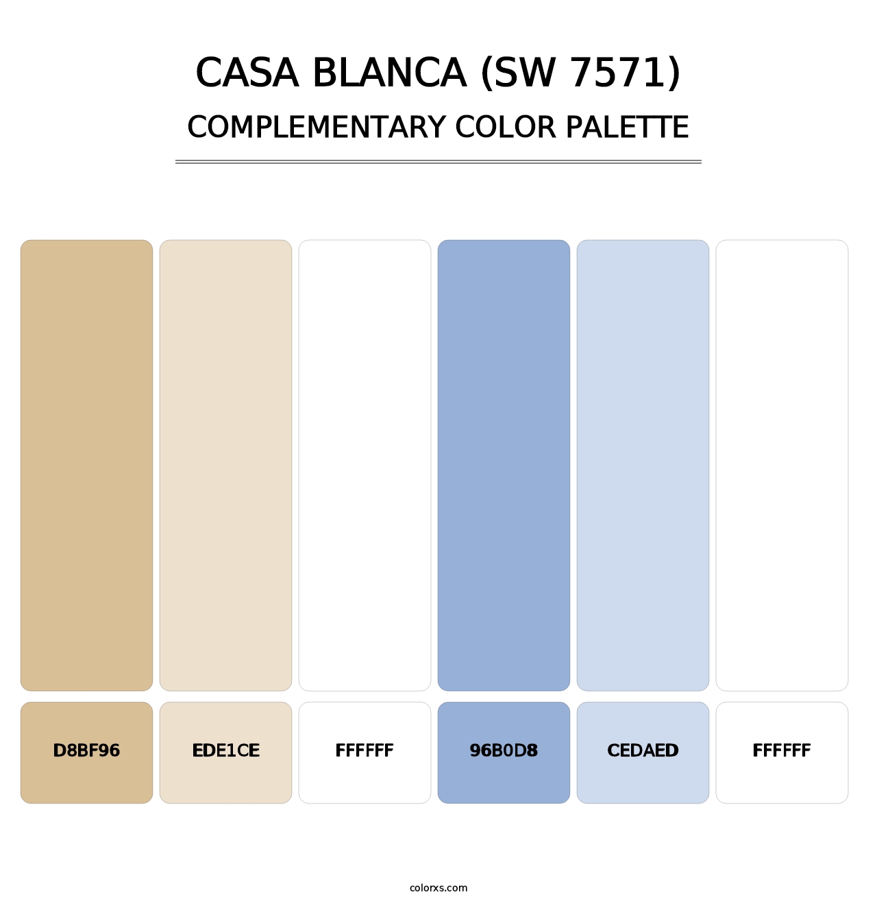 Casa Blanca (SW 7571) - Complementary Color Palette