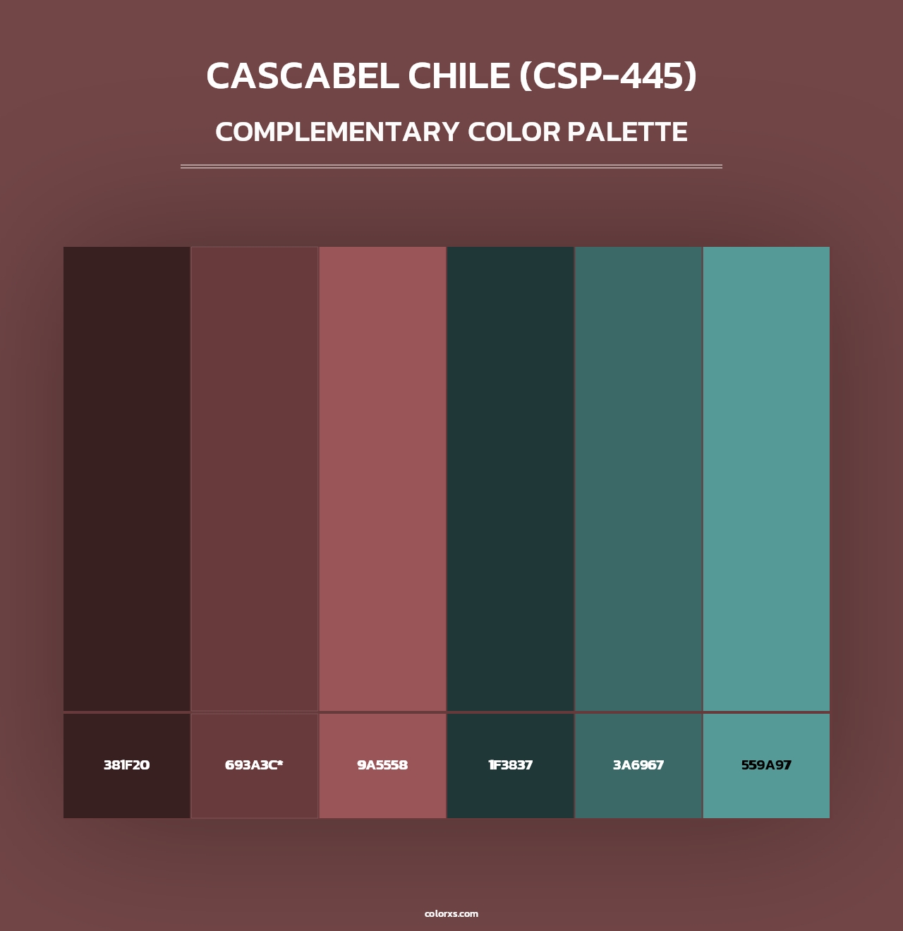 Cascabel Chile (CSP-445) - Complementary Color Palette