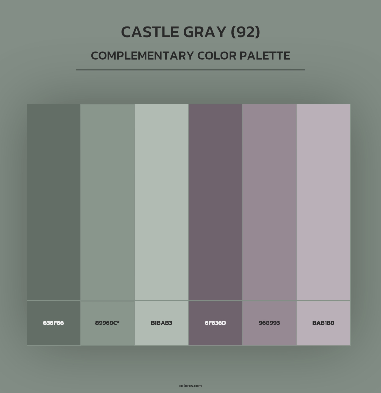 Castle Gray (92) - Complementary Color Palette