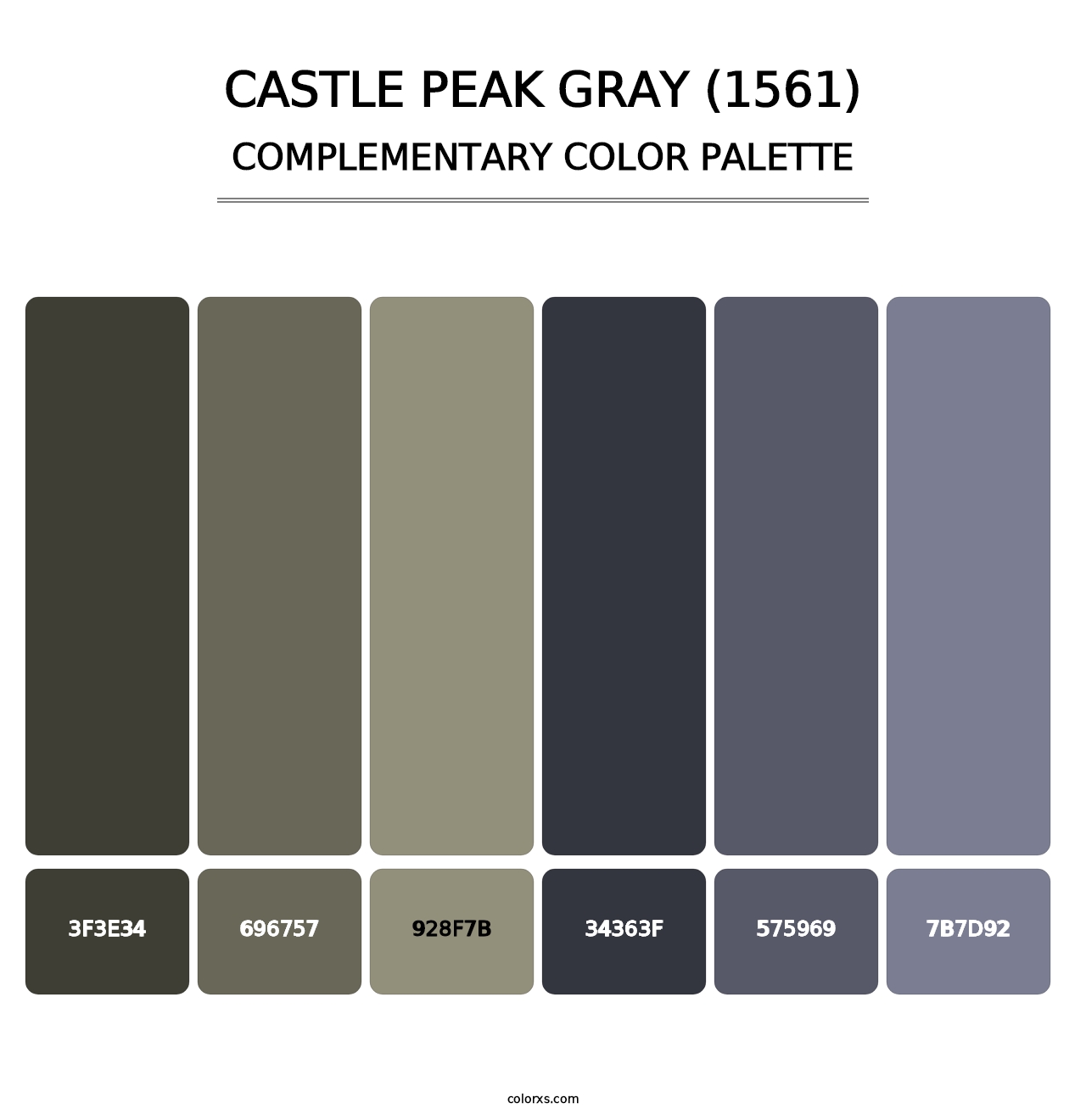 Castle Peak Gray (1561) - Complementary Color Palette