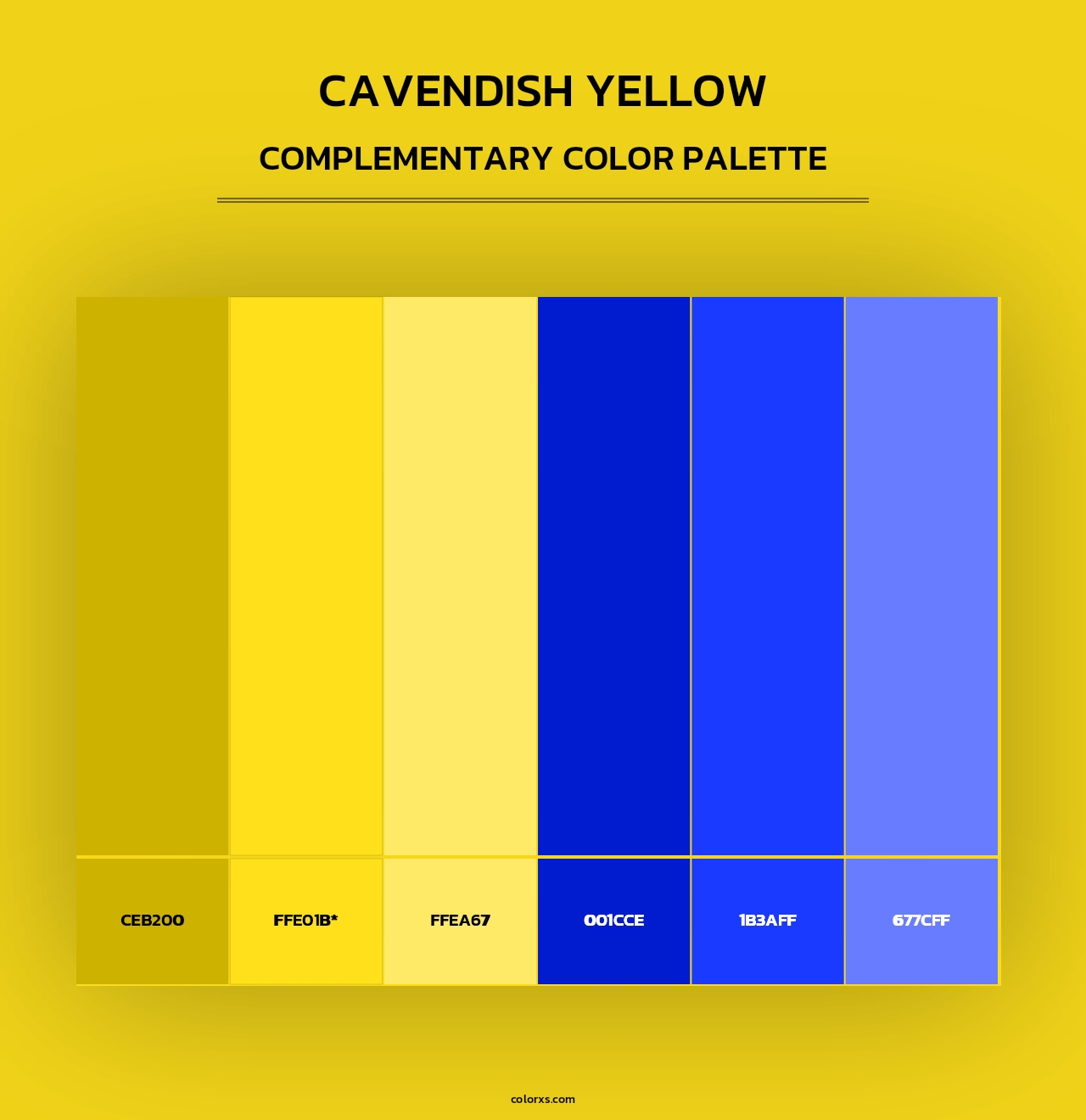 Cavendish Yellow - Complementary Color Palette