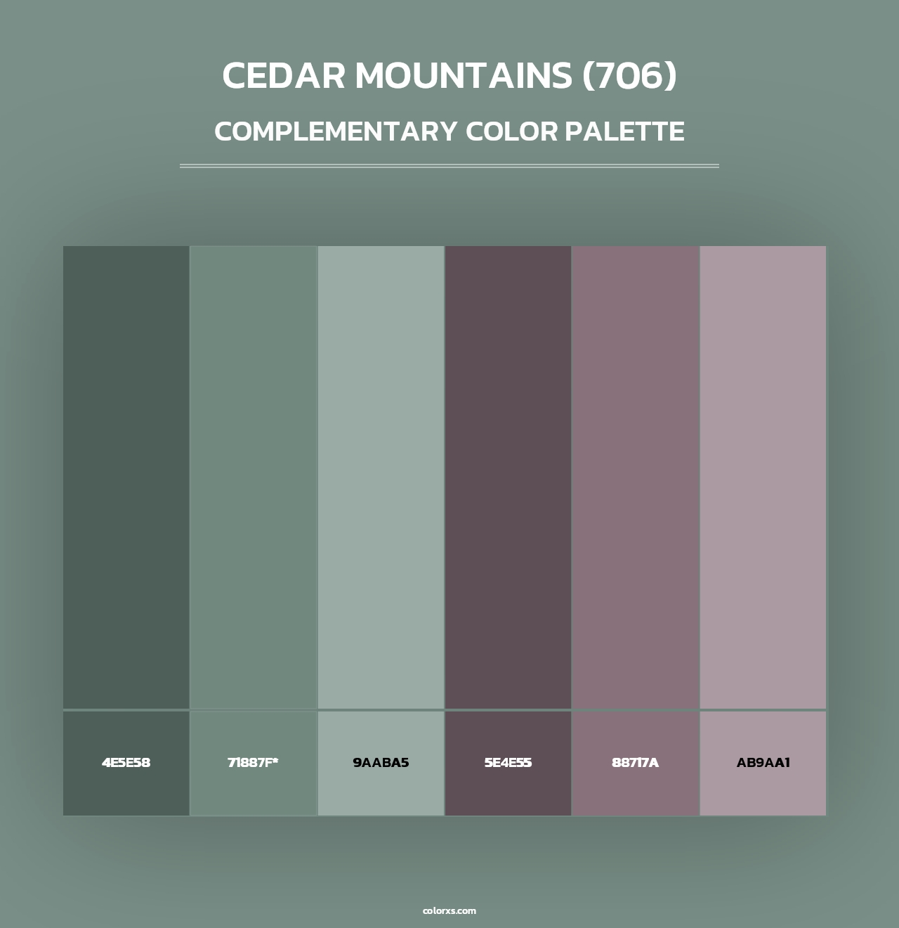 Cedar Mountains (706) - Complementary Color Palette