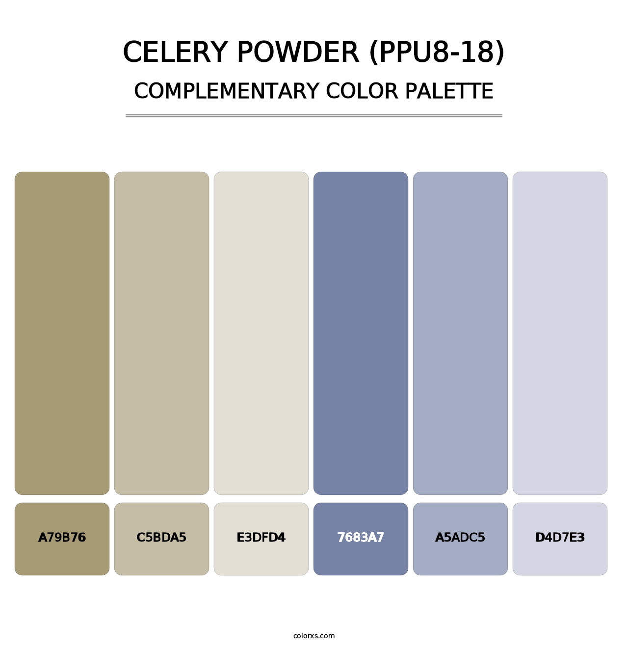 Celery Powder (PPU8-18) - Complementary Color Palette