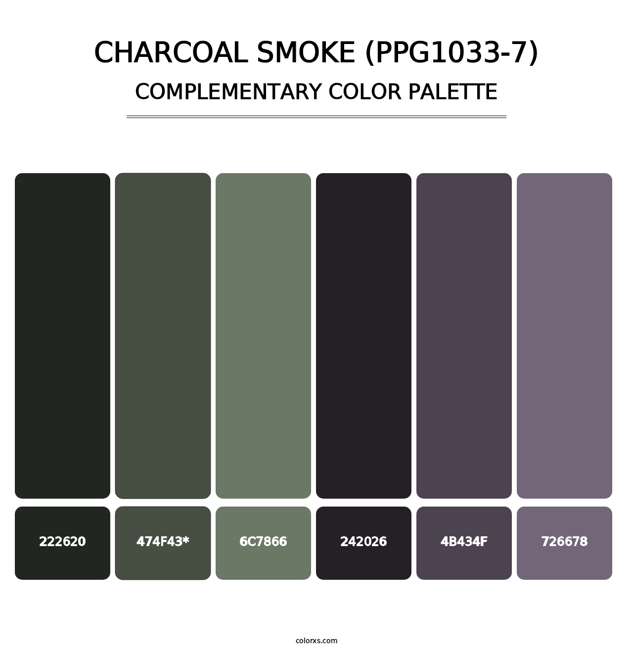 Charcoal Smoke (PPG1033-7) - Complementary Color Palette