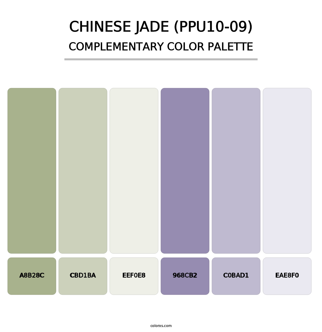 Chinese Jade (PPU10-09) - Complementary Color Palette