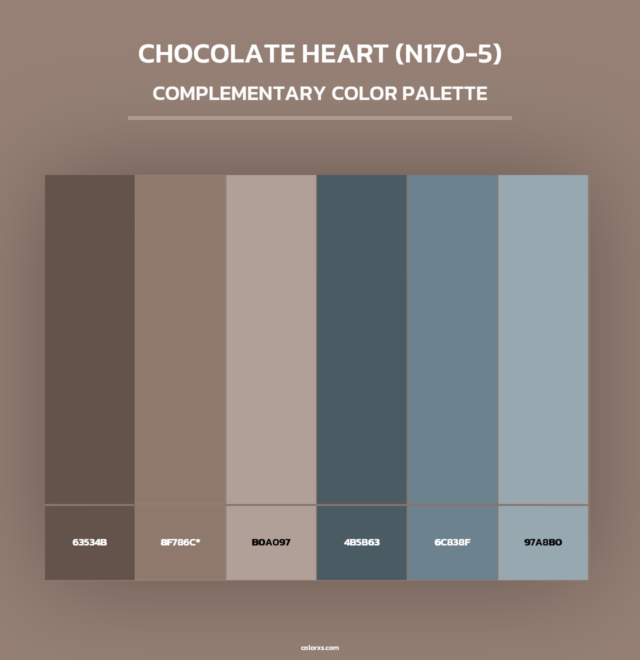 Chocolate Heart (N170-5) - Complementary Color Palette