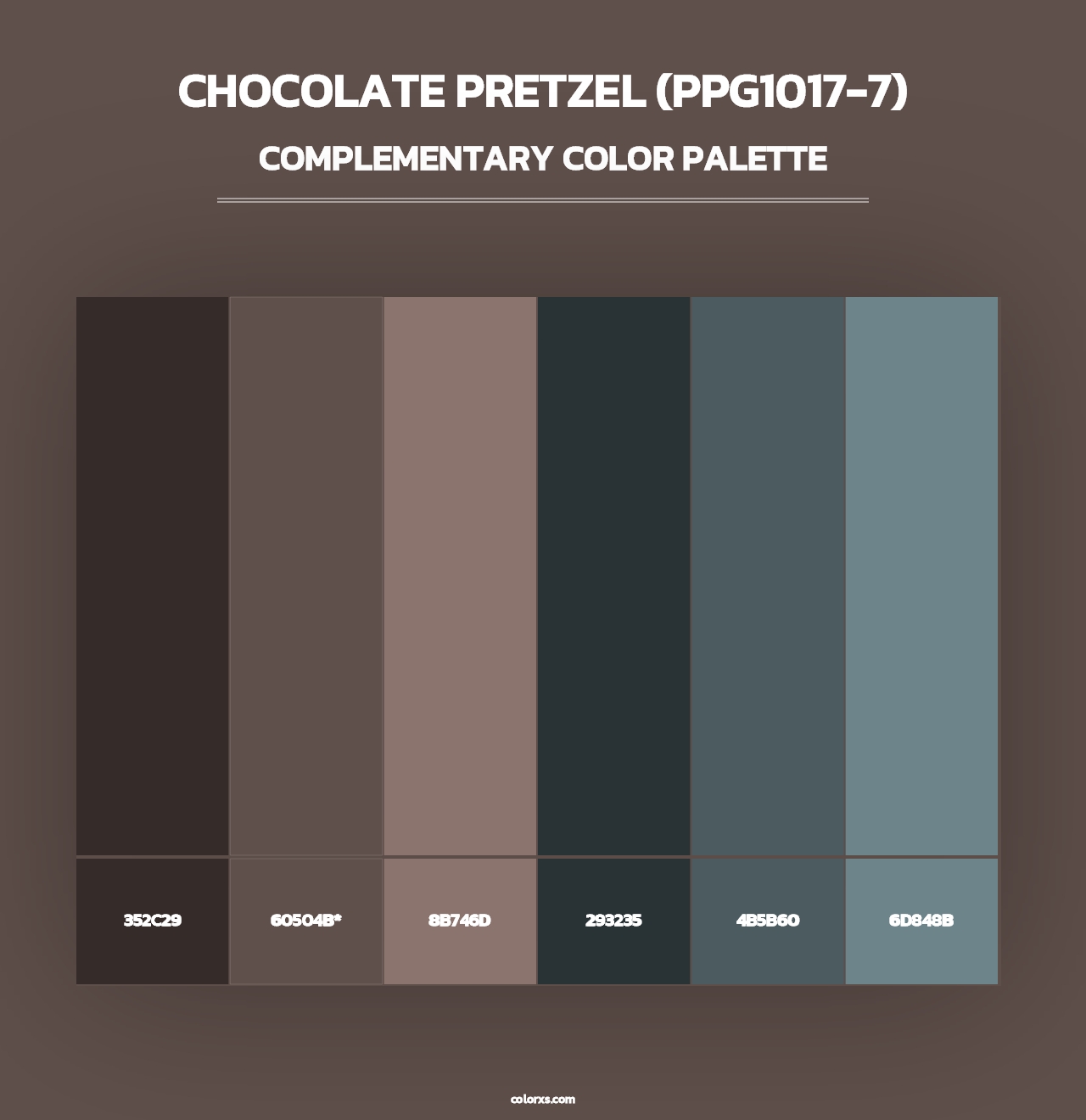 Chocolate Pretzel (PPG1017-7) - Complementary Color Palette