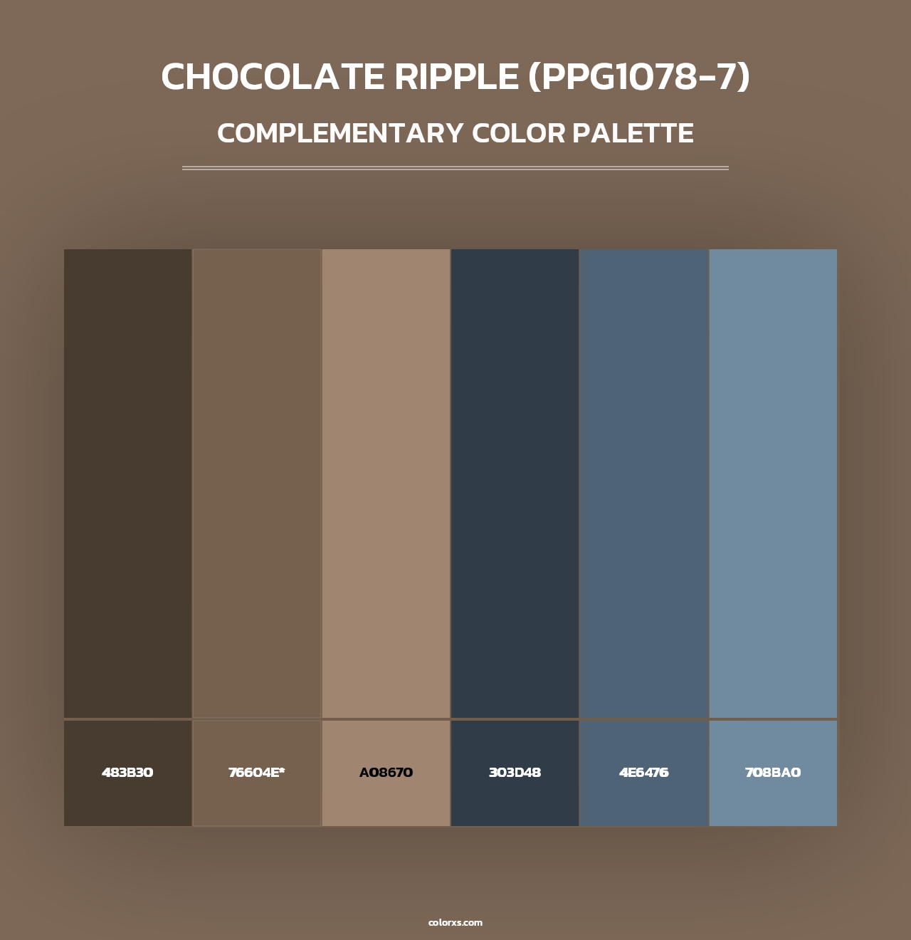 Chocolate Ripple (PPG1078-7) - Complementary Color Palette