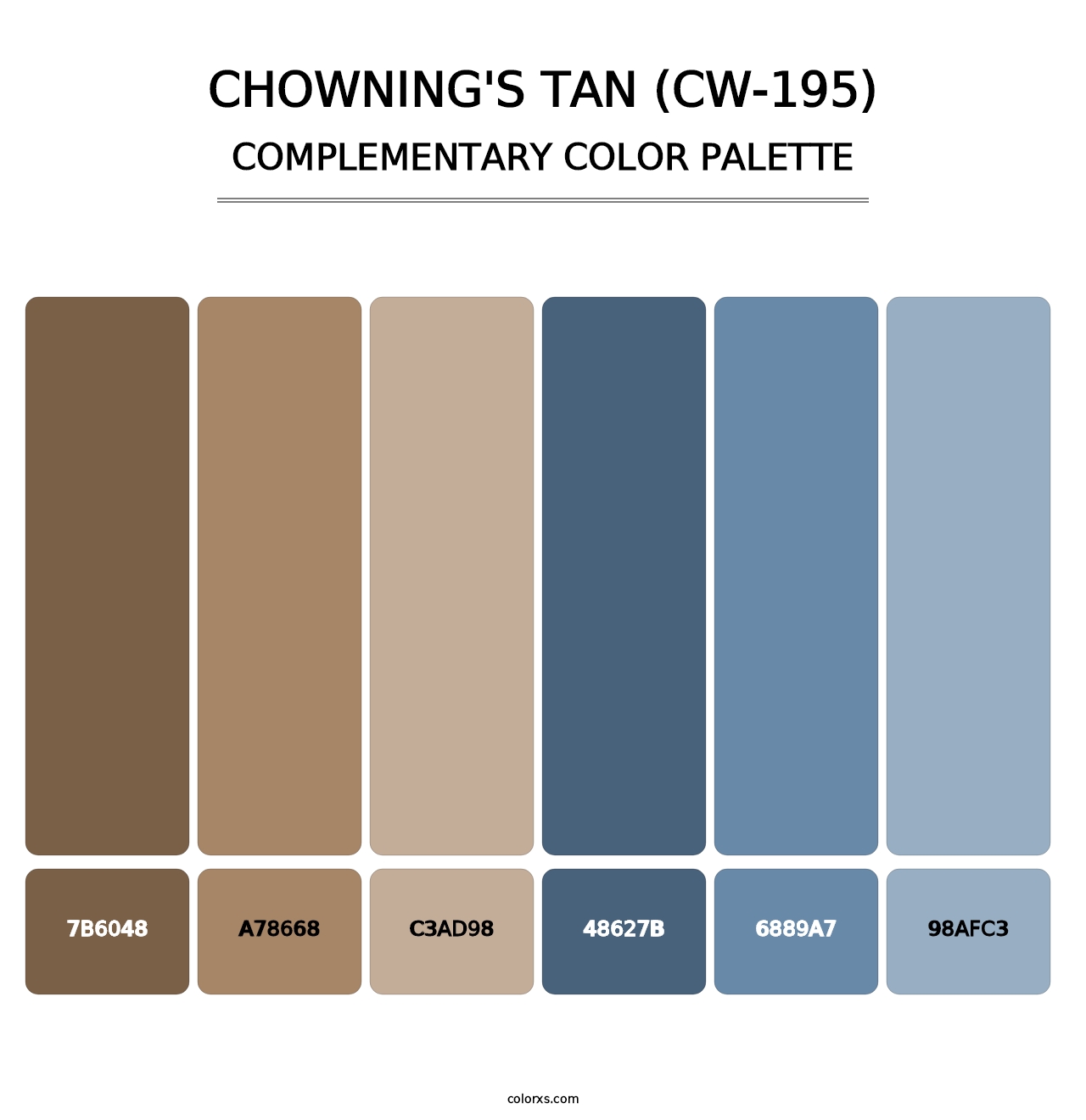 Chowning's Tan (CW-195) - Complementary Color Palette