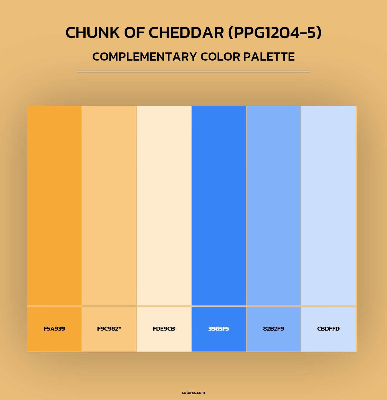 Chunk Of Cheddar (PPG1204-5) - Complementary Color Palette