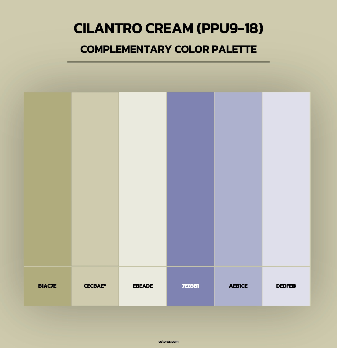 Cilantro Cream (PPU9-18) - Complementary Color Palette