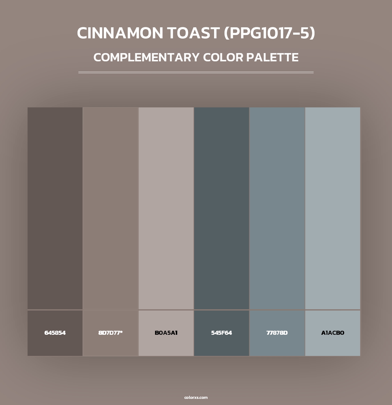 Cinnamon Toast (PPG1017-5) - Complementary Color Palette