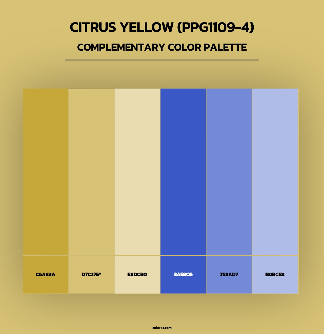 Citrus Yellow (PPG1109-4) - Complementary Color Palette