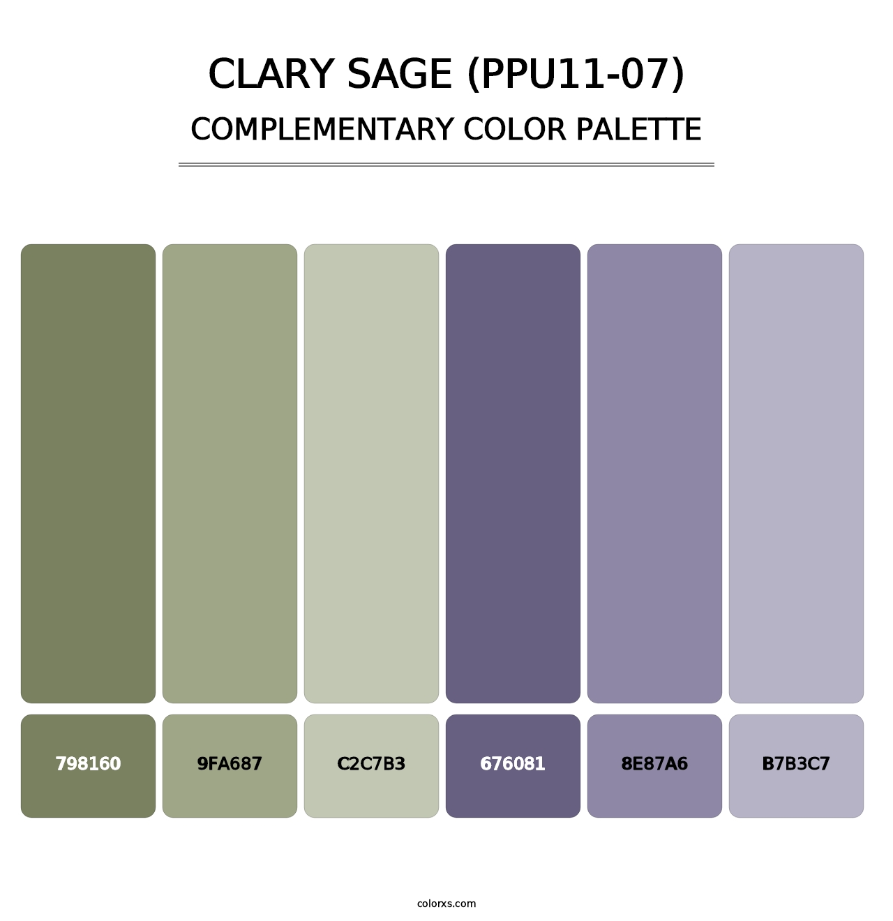 Clary Sage (PPU11-07) - Complementary Color Palette
