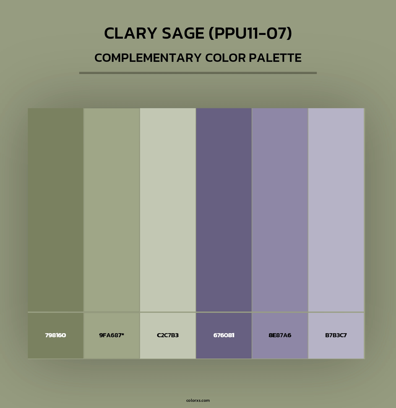 Clary Sage (PPU11-07) - Complementary Color Palette