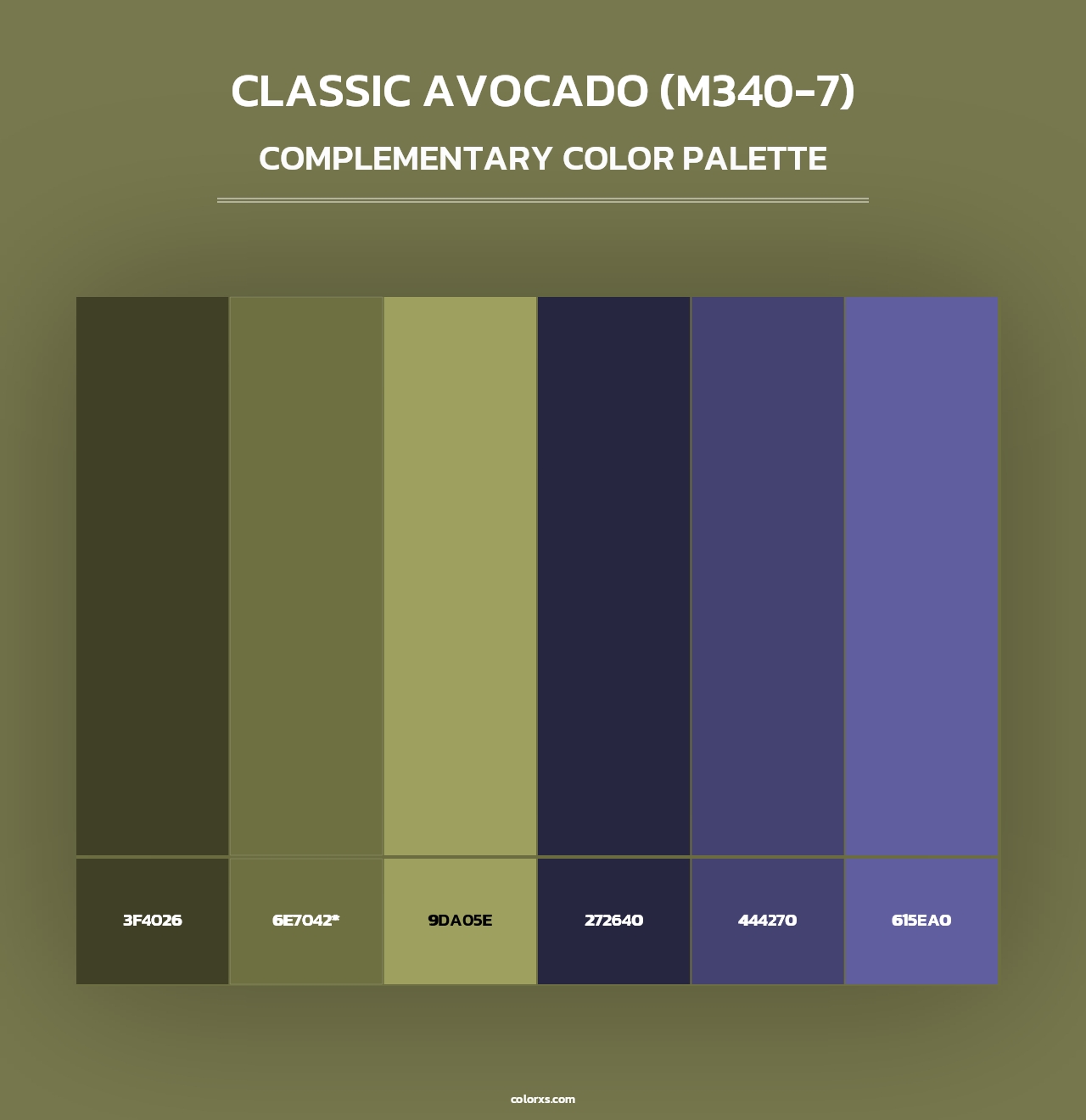 Classic Avocado (M340-7) - Complementary Color Palette
