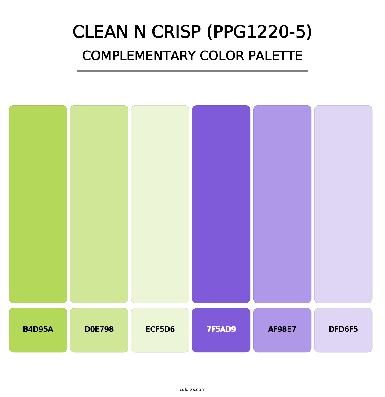 Clean N Crisp (PPG1220-5) - Complementary Color Palette