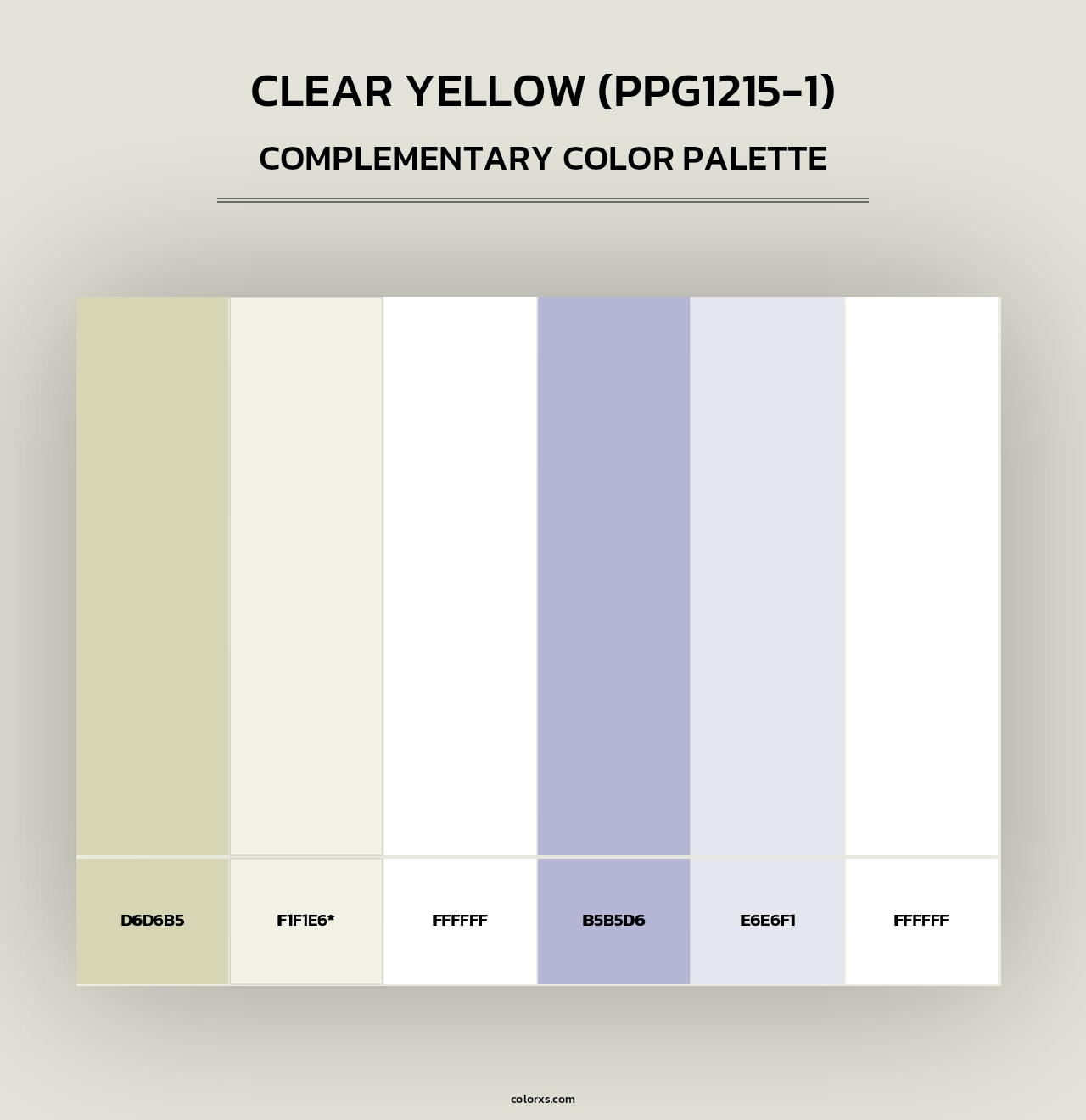 Clear Yellow (PPG1215-1) - Complementary Color Palette