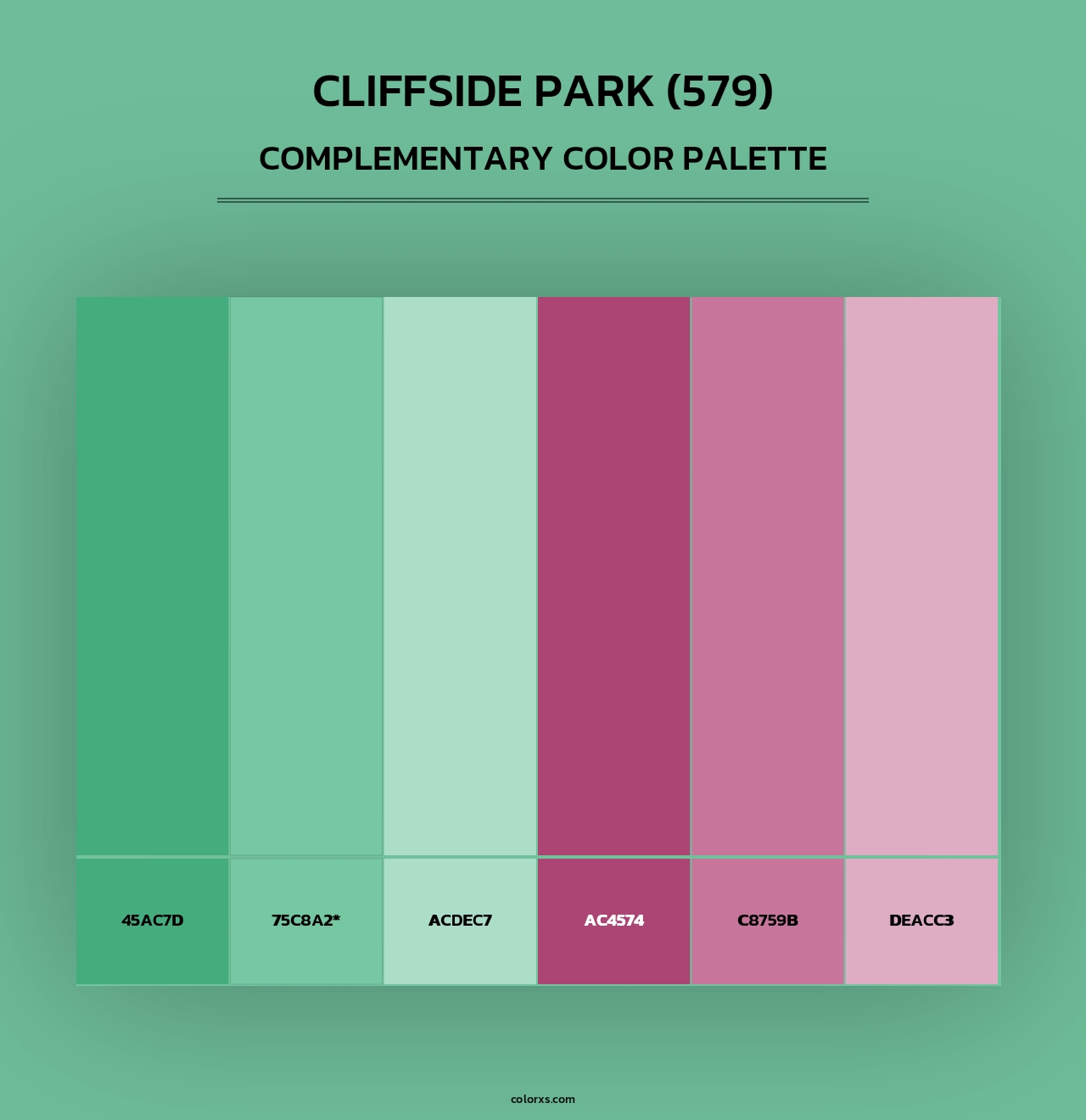 Cliffside Park (579) - Complementary Color Palette