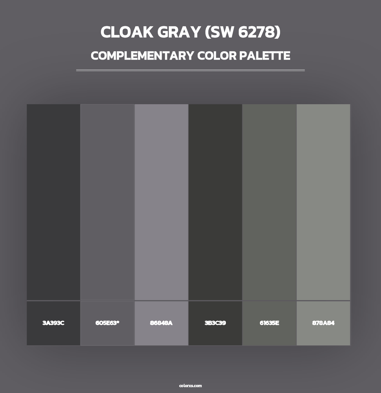 Cloak Gray (SW 6278) - Complementary Color Palette