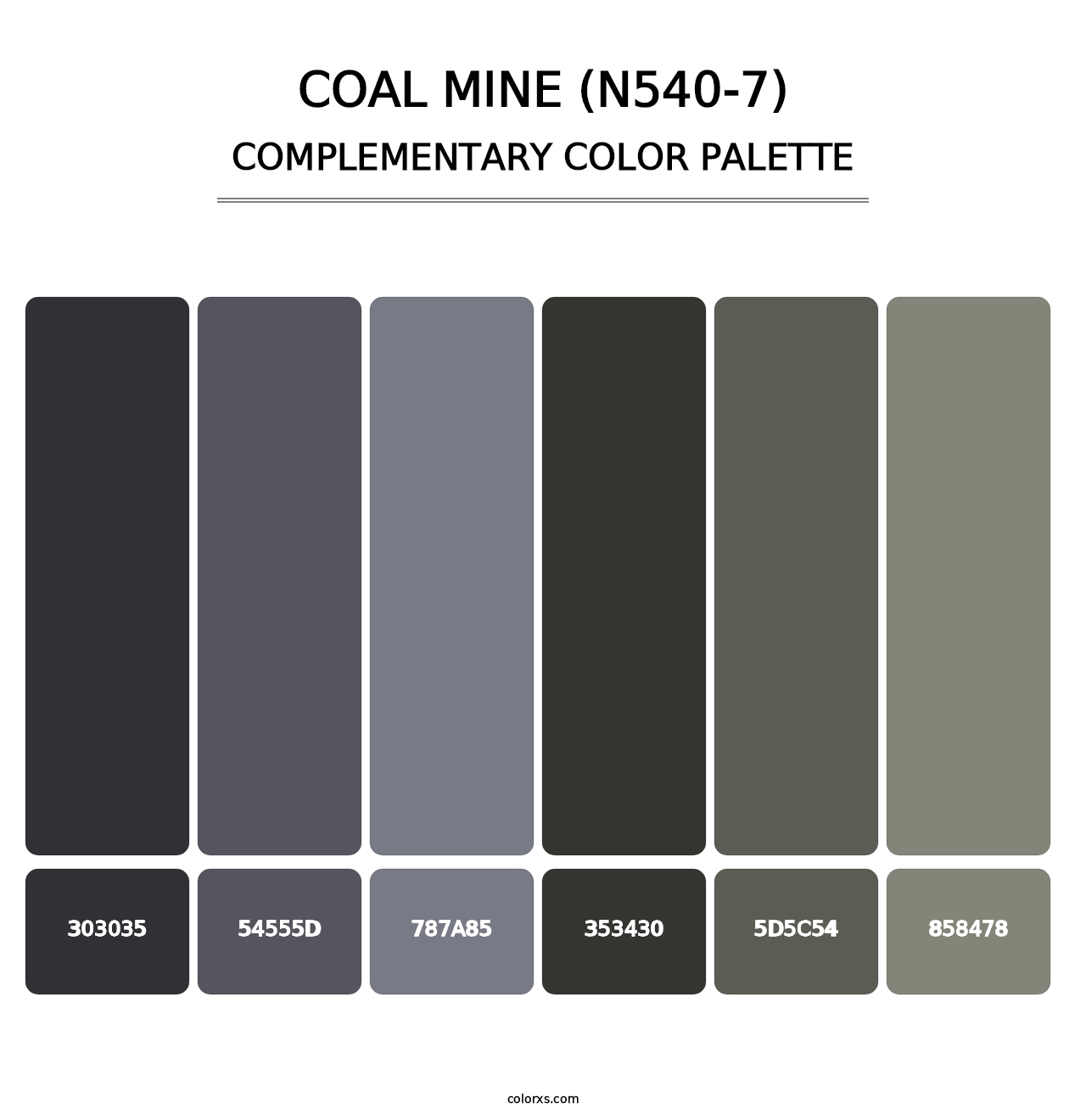 Coal Mine (N540-7) - Complementary Color Palette