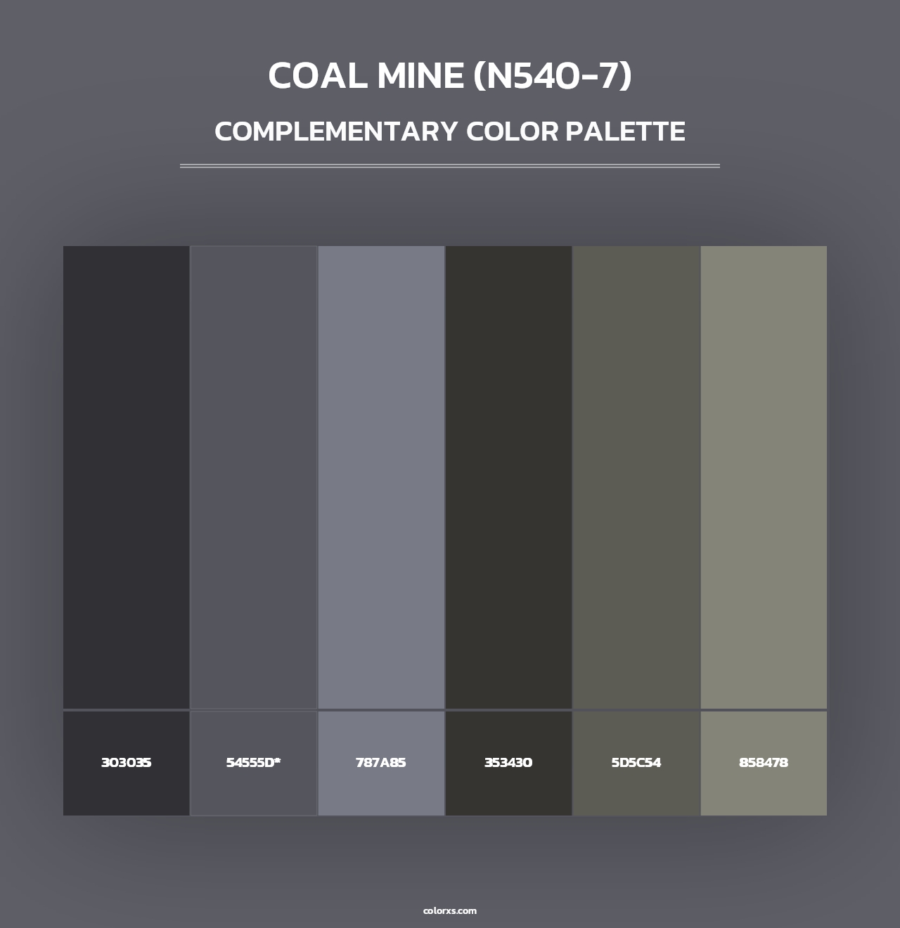 Coal Mine (N540-7) - Complementary Color Palette