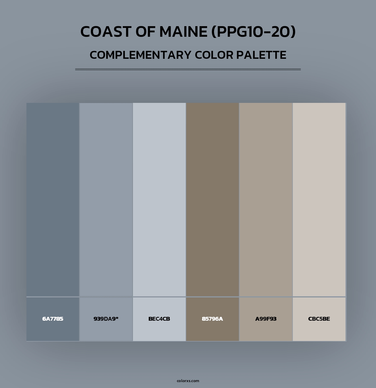 Coast Of Maine (PPG10-20) - Complementary Color Palette